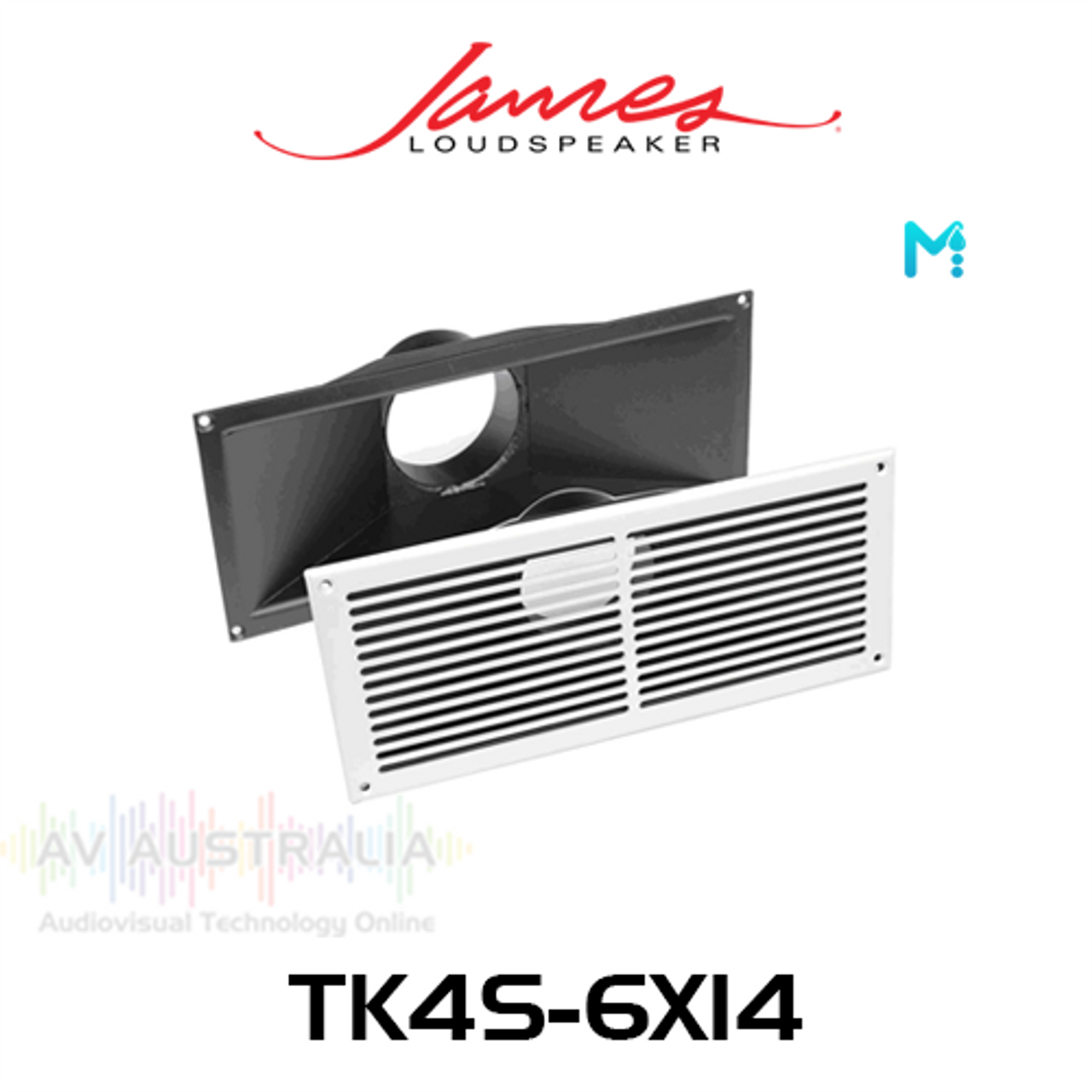 James Loudspeaker TK4S-6X14 6" x 14" HVAC Vent For 4" Flexible Duct Tube