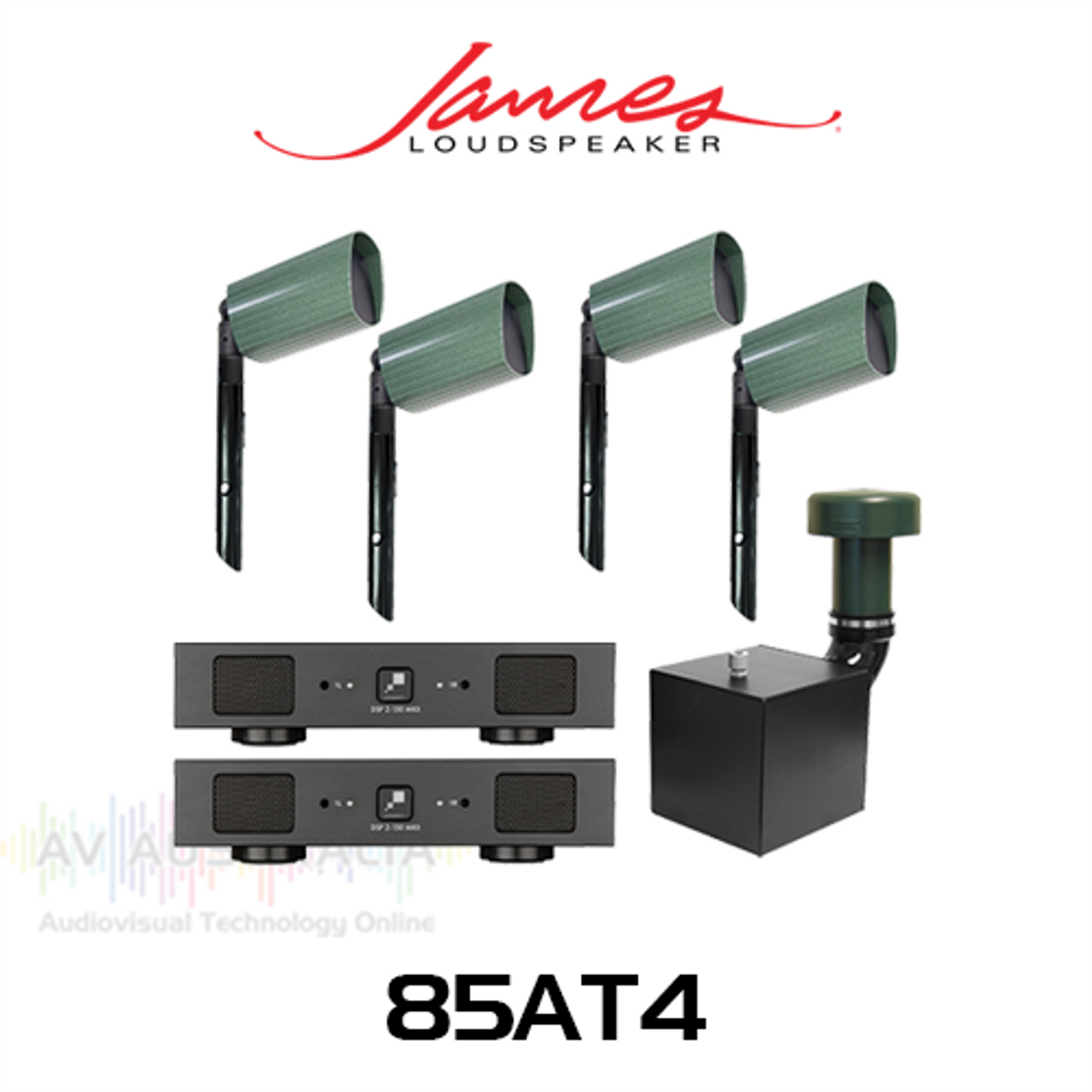 James Loudspeaker 85AT4 4" Landscape Satellite Speaker Pack with 8" Subwoofer
