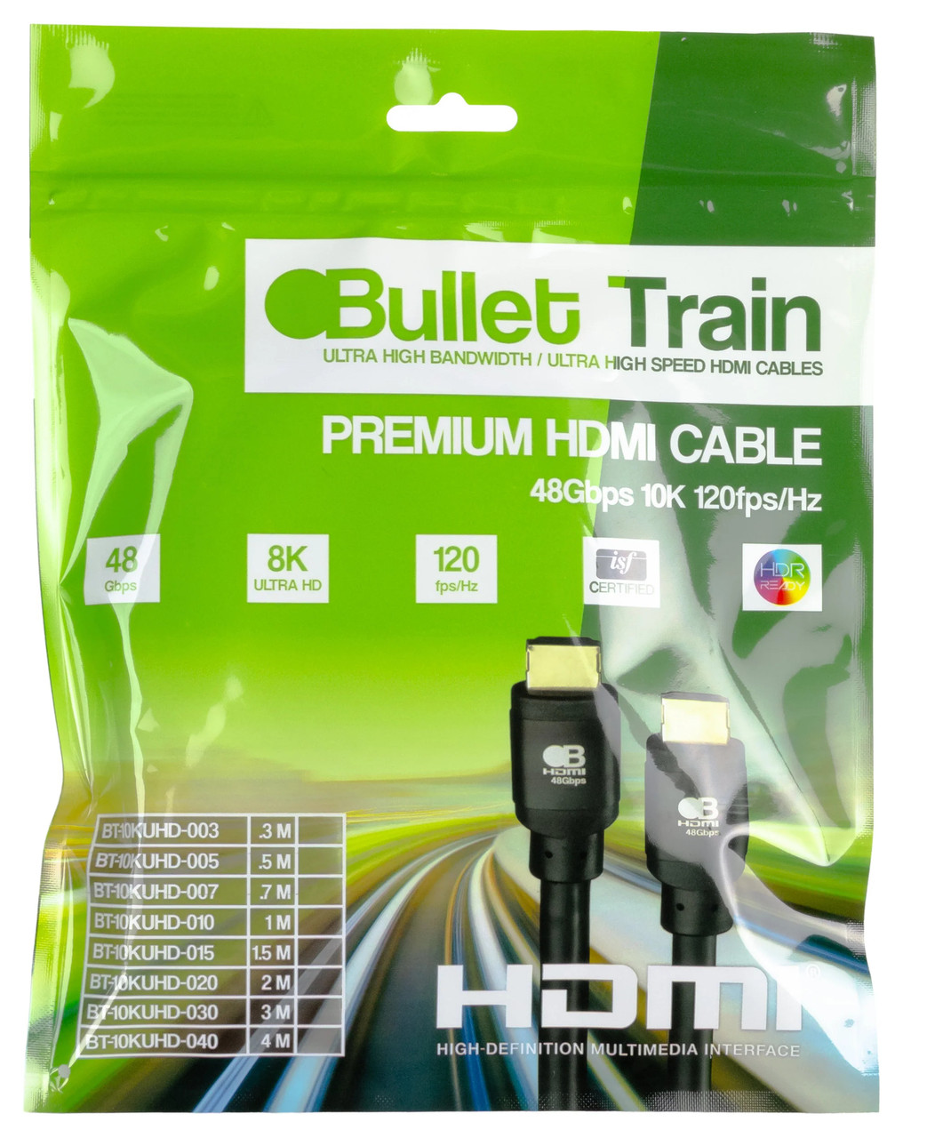 AVPro Edge Bullet Train 10K 48Gbps HDMI 2.1 Cables (0.3-15m)
