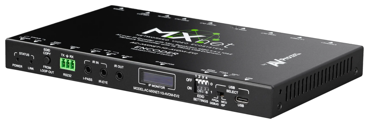 AVPro Edge MxNet 1G Evolution II 4K60 4:4:4 AV Over IP Network Downmixing Transmitter