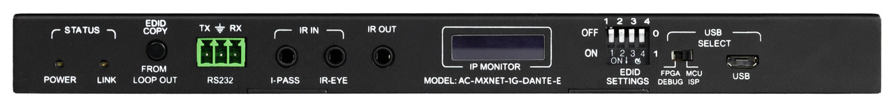 AVPro Edge MxNet 4K60 4:4:4 AV Over IP 1GbE Network Transmitter with IR, RS232, USB & Dante