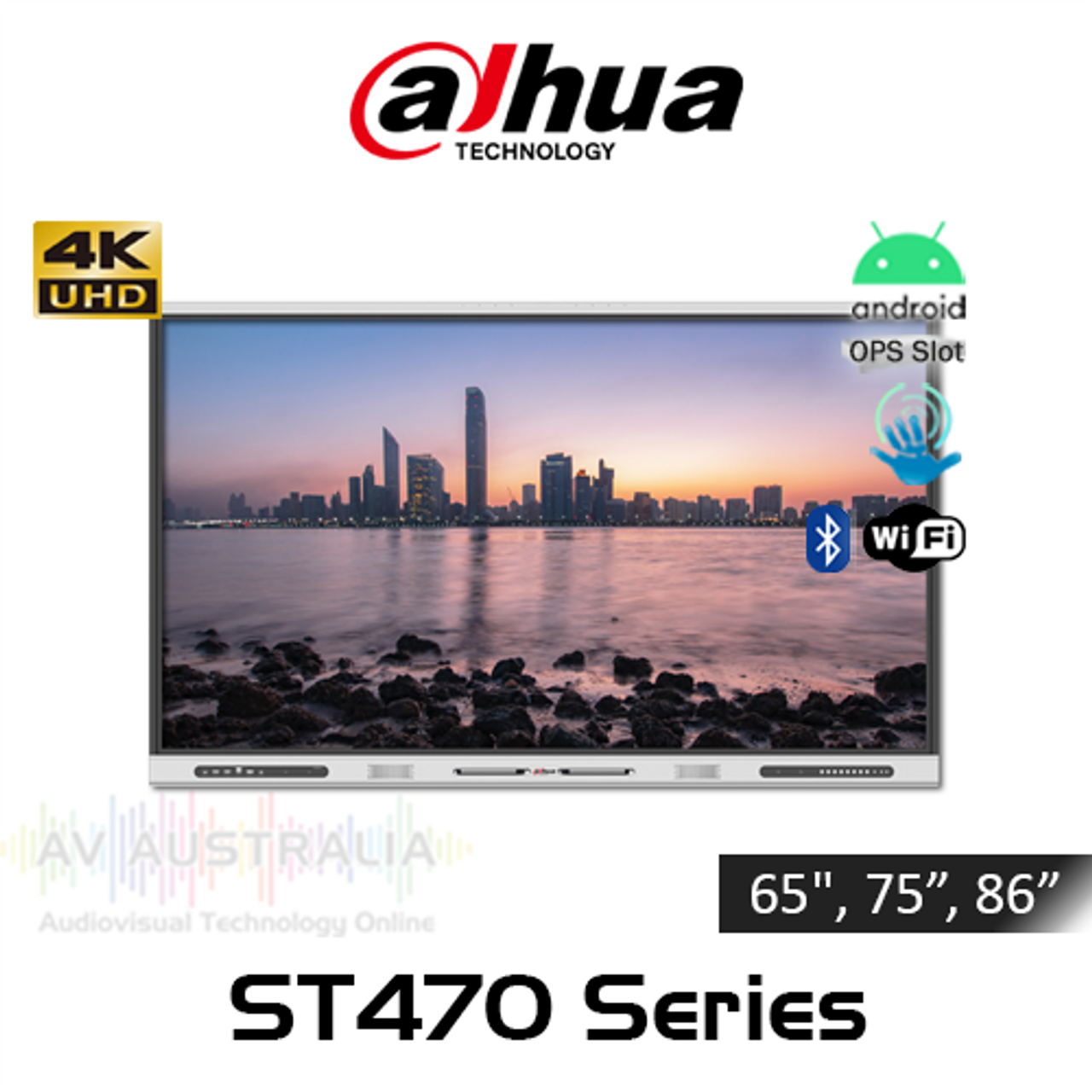 Dahua ST470 Series 4K UHD 32-Point Android 11.0 Interactive Whiteboard (65", 75" 86")