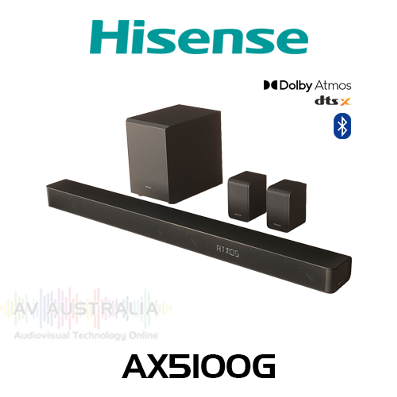 Hisense AX5100G 5.1Ch Dolby Atmos Soundbar with 6.5" Wireless Subwoofer