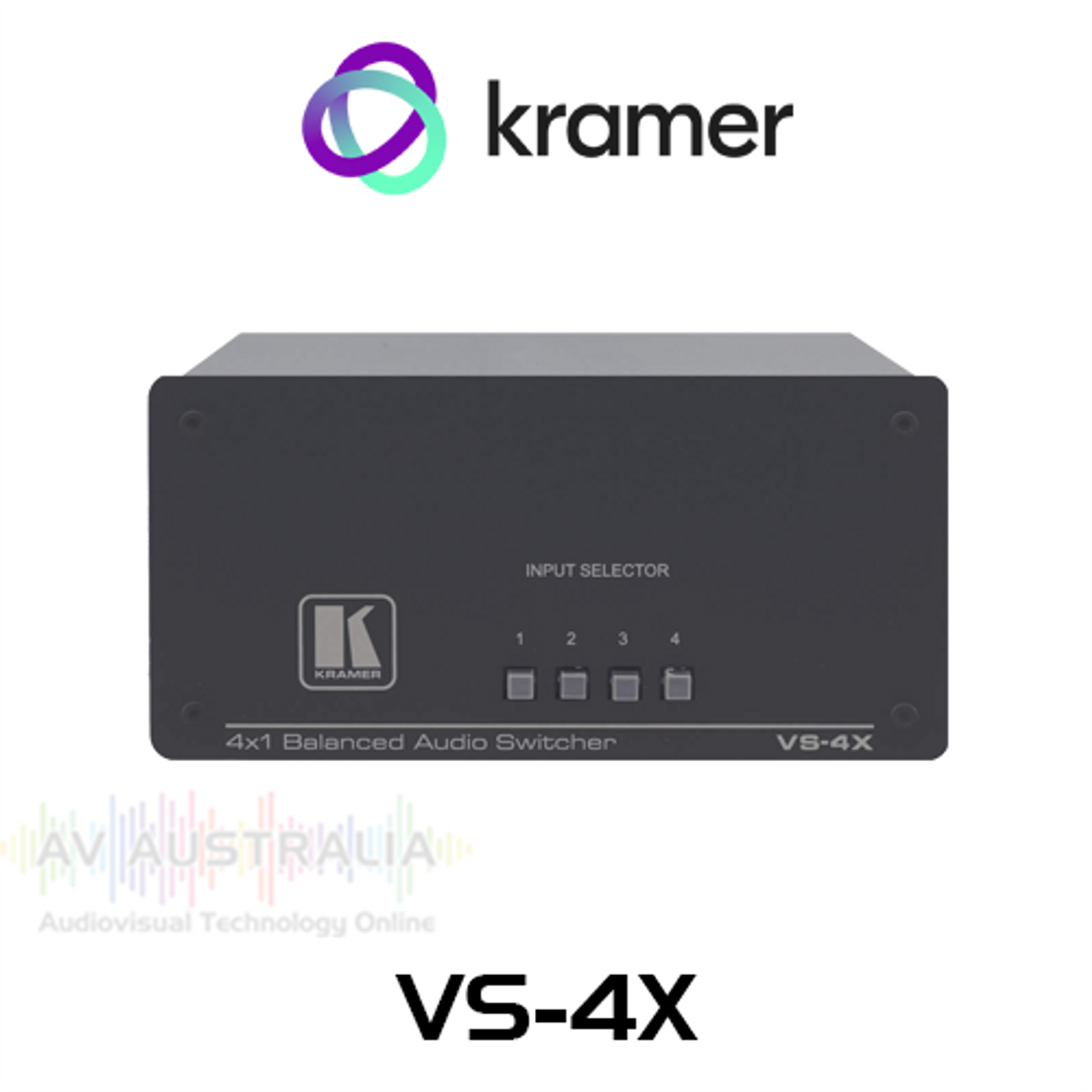 Kramer VS-4X 4x1 Balanced Stereo Audio Mechanical Switcher