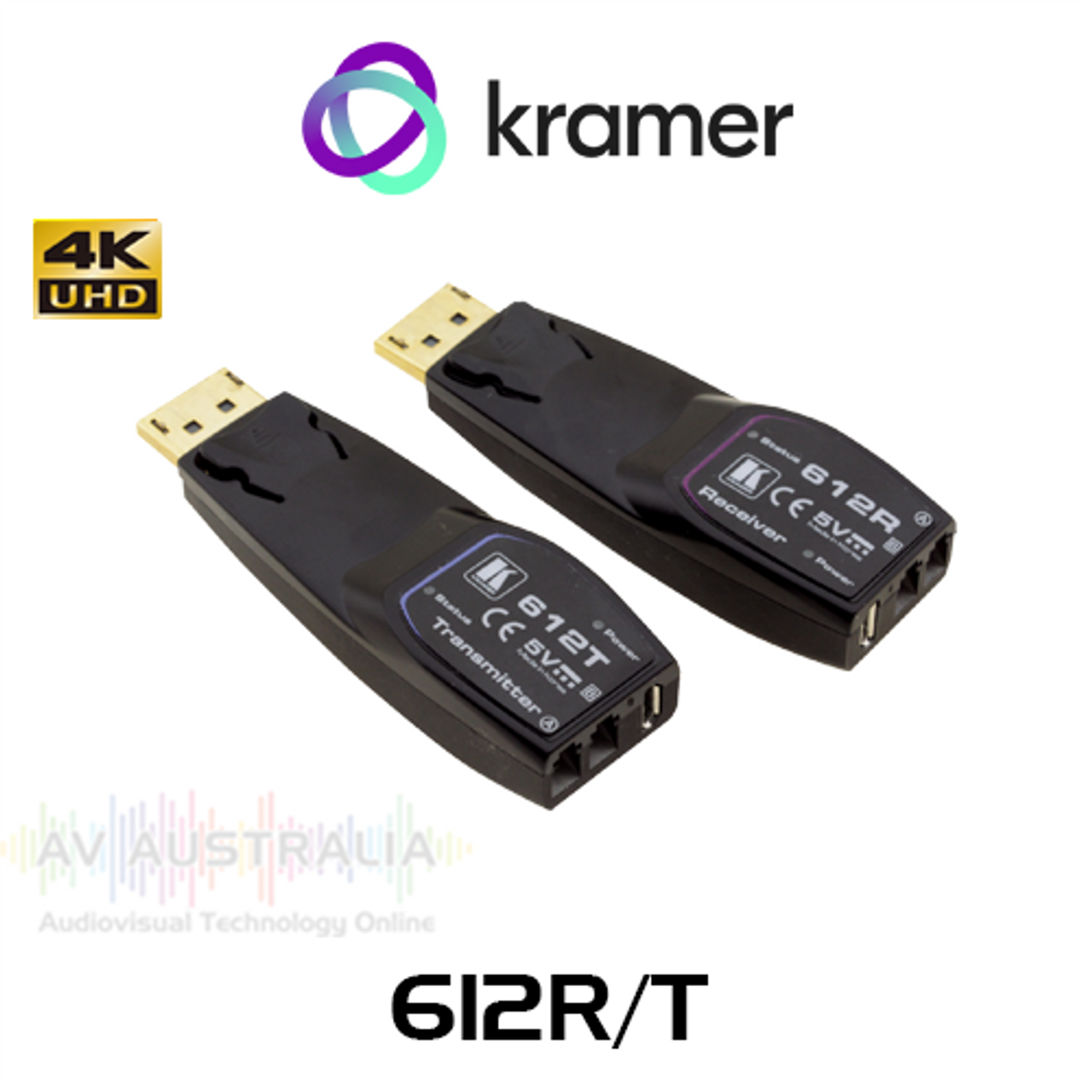 Kramer 612R/T 4K60 4:4:4 DP over MM Fiber Transmitter & Receiver Kit