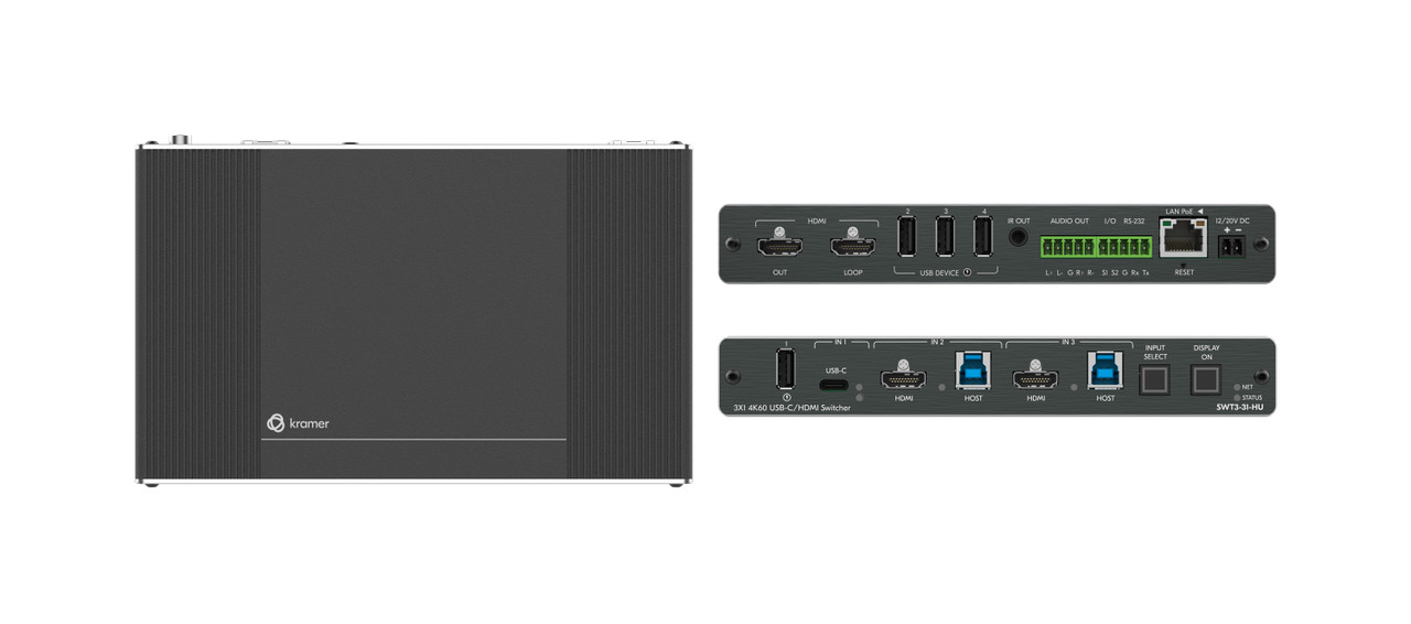 Kramer SWT3-31-HU 3x1 4K60 USB-C / HDMI Switcher