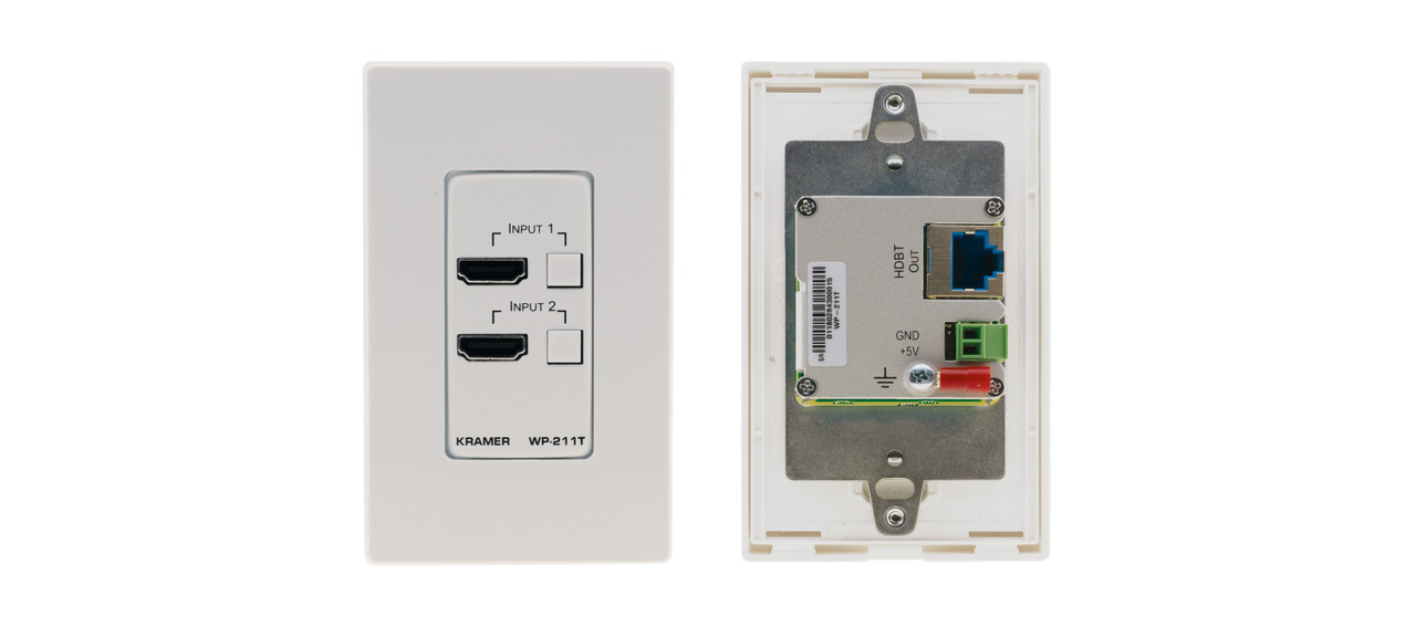 Kramer WP-211T 2x1 4K60 4:2:0 HDMI Over HDBaseT PoE Wallplate (40m)