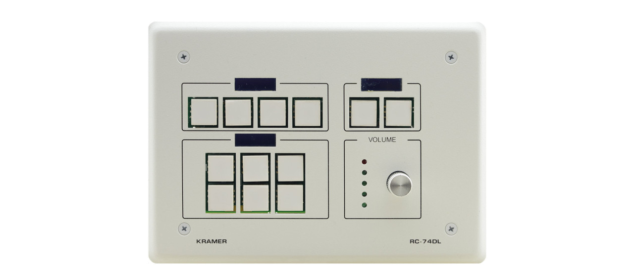 Kramer RC-74DL 12-Button Backlit KNet Control Keypad with Knob & Displays
