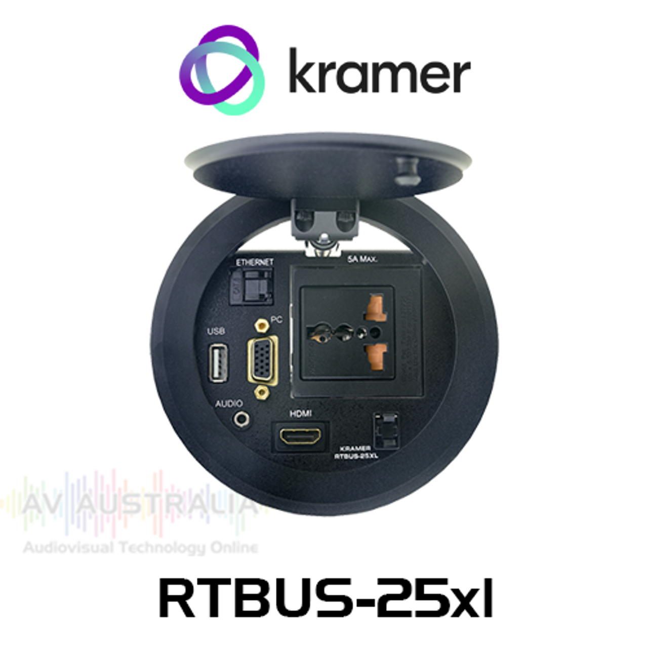 Kramer RTBUS-25xl Pop-Up Table Mount Interface (HDMI, VGA, LAN, 3.5mm, USB)