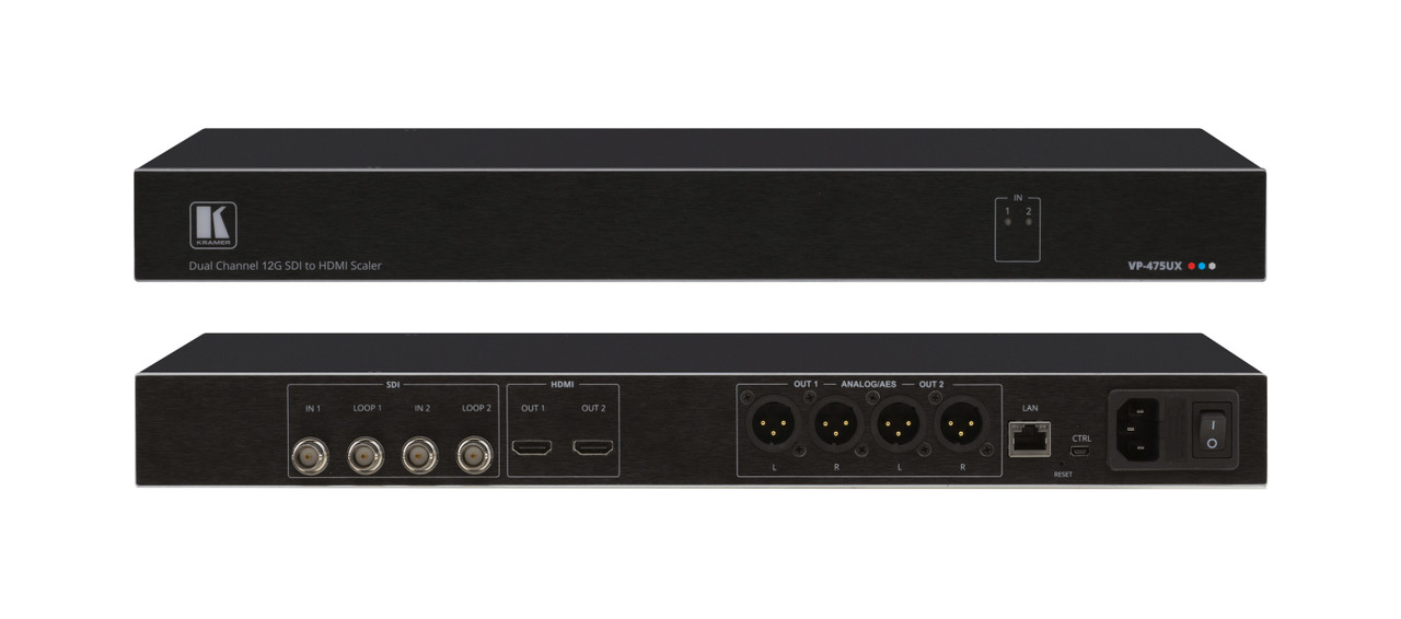 Kramer VP-475UX Dual Port 12G SDI to HDMI Scaler with Audio De-Embedding