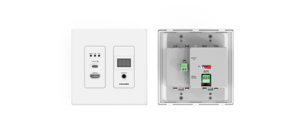 Kramer WP-SW2-EN7 4K HDMI / USB-C AVoIP PoE Wallplate Encoder