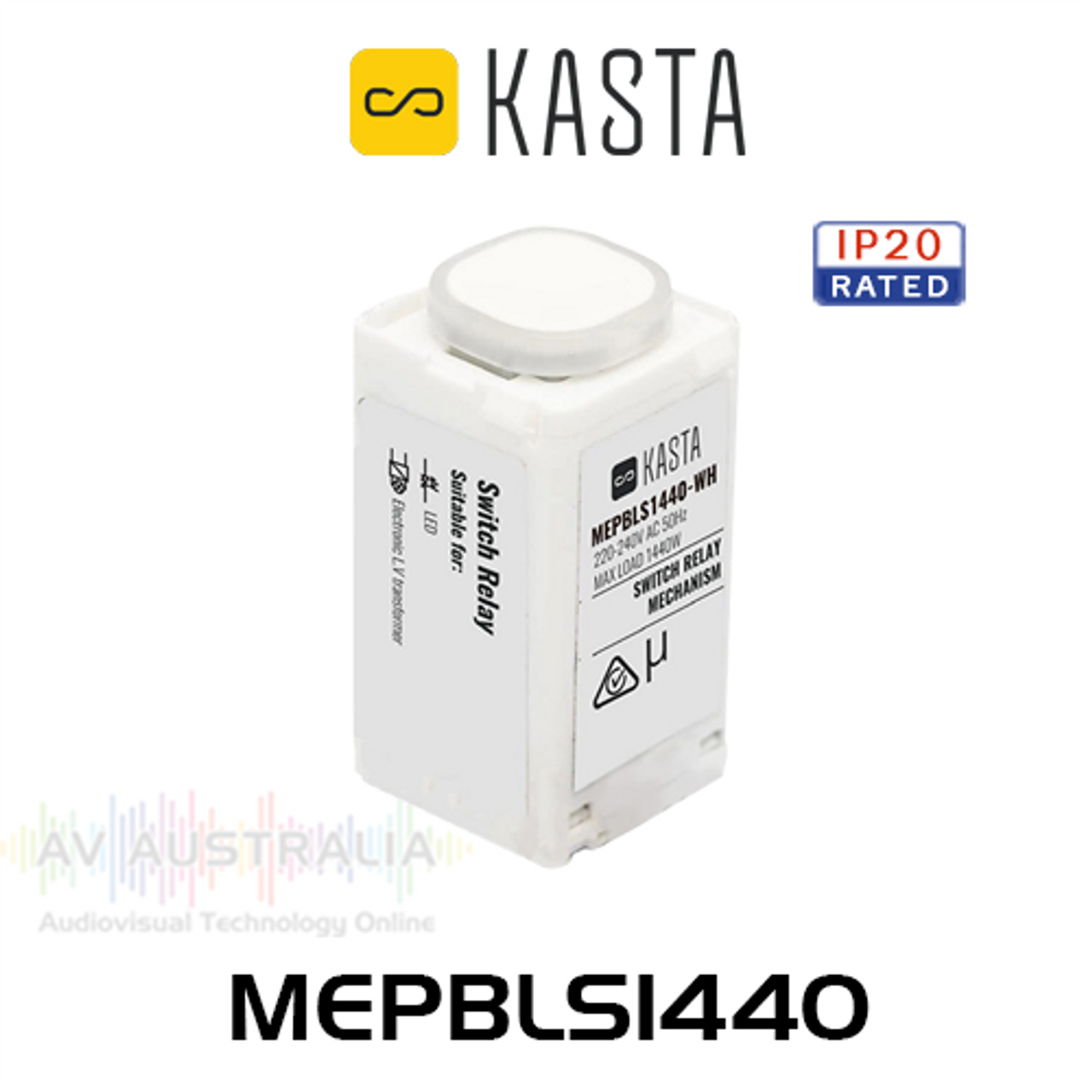 Kasta Unison 15W-1440W 240VAC Push Button Switch Mechanism