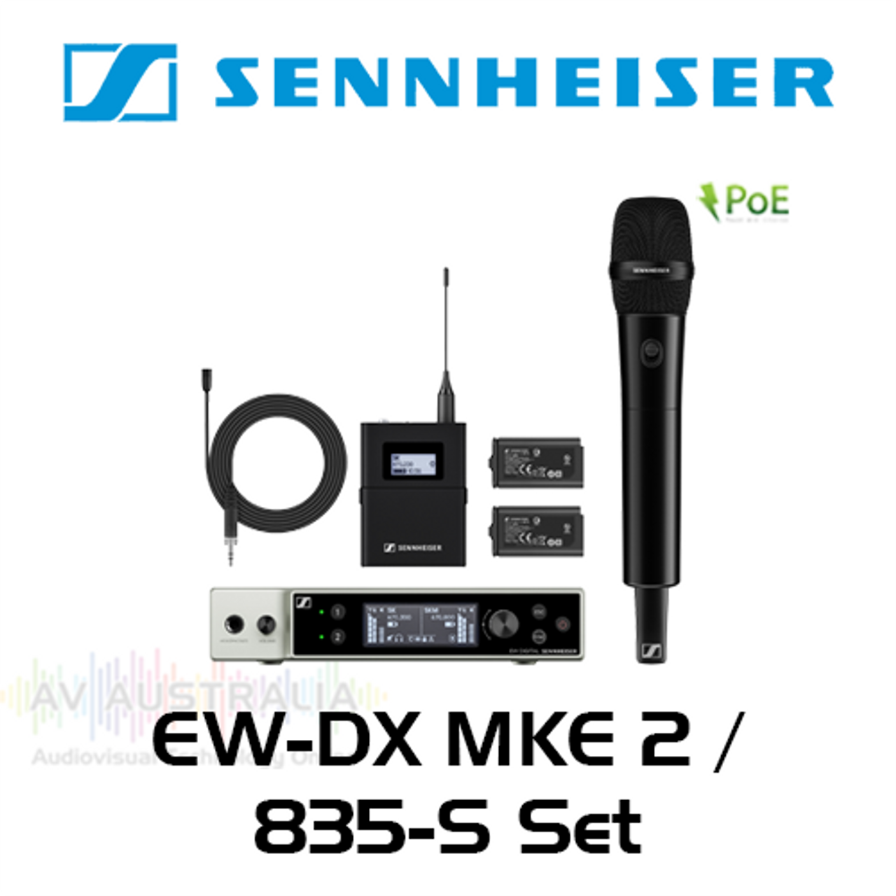 Sennheiser EW-DX MKE 2 / 835-S Set Lavalier & Handheld Wireless Microphone System