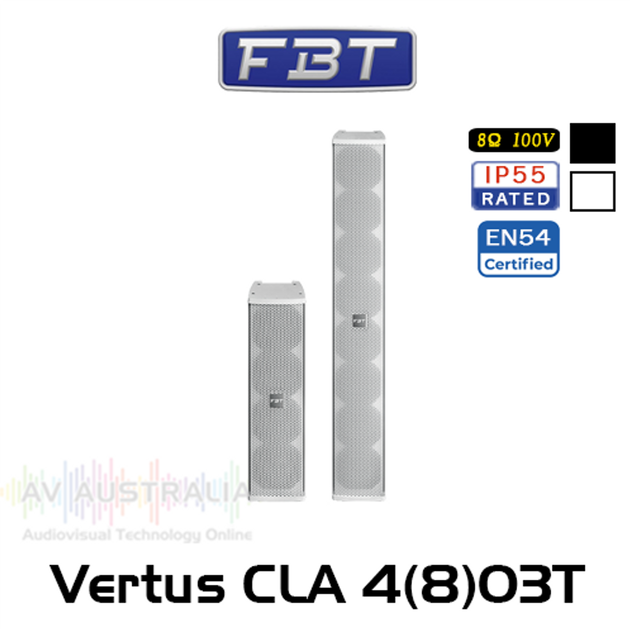 FBT Vertus CLA  403T/803T 4/8x3" 8 ohm 100V Outdoor Column Line Array Speaker (Each)