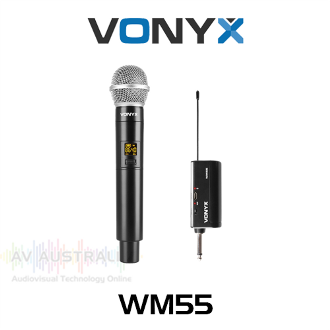 Vonyx WM55 UHF Wireless Handheld Microphone & Plug-In Receiver (863 – 865MHz)