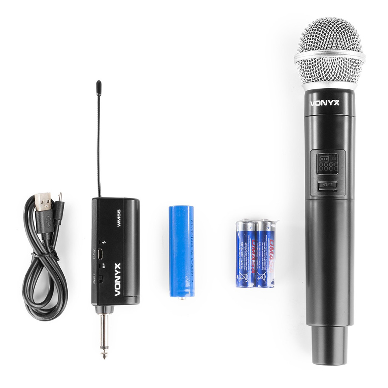 Vonyx WM55 UHF Wireless Handheld Microphone & Plug-In Receiver (863 – 865MHz)