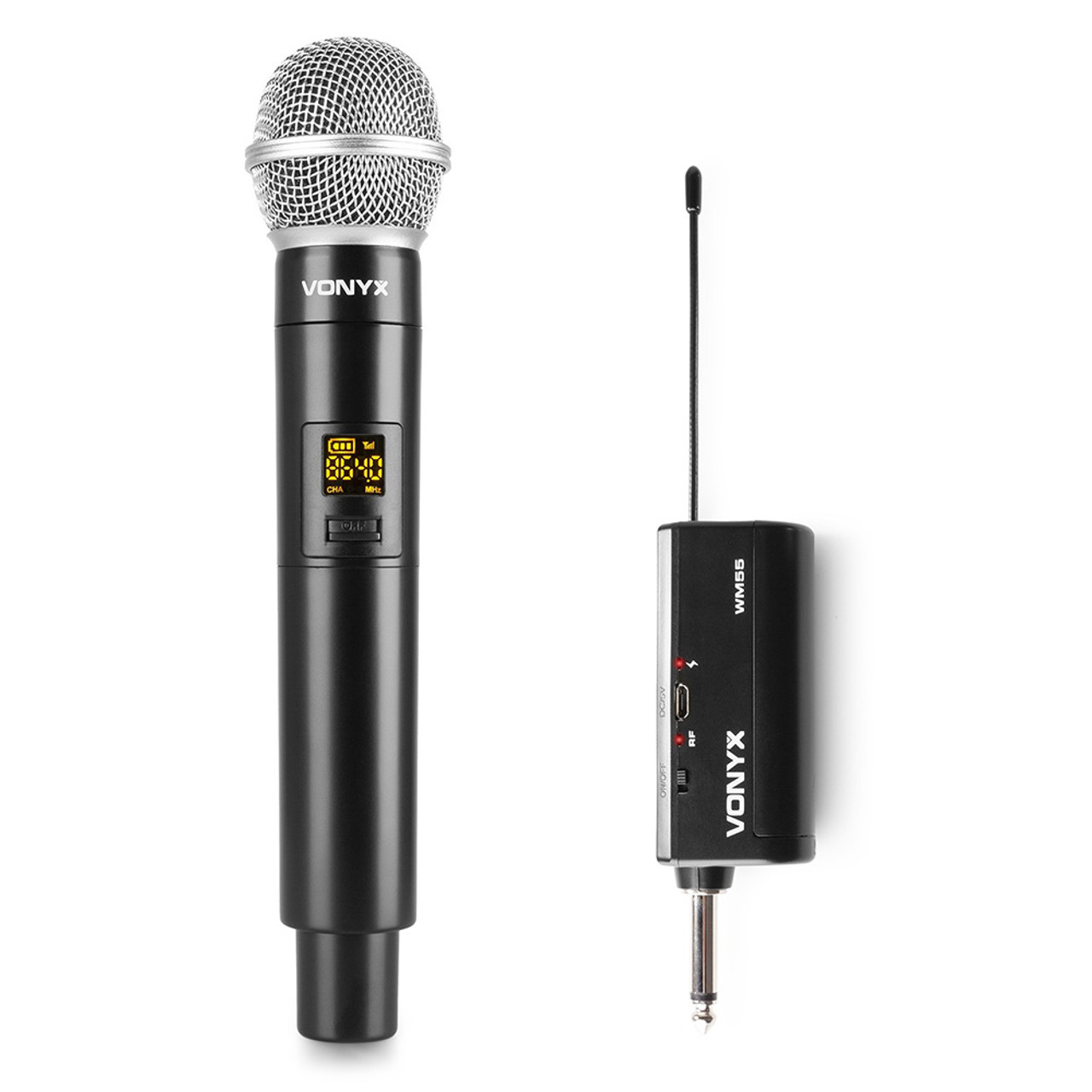 Vonyx WM55 UHF Wireless Handheld Microphone & Plug-In Receiver (863 – 865MHz)