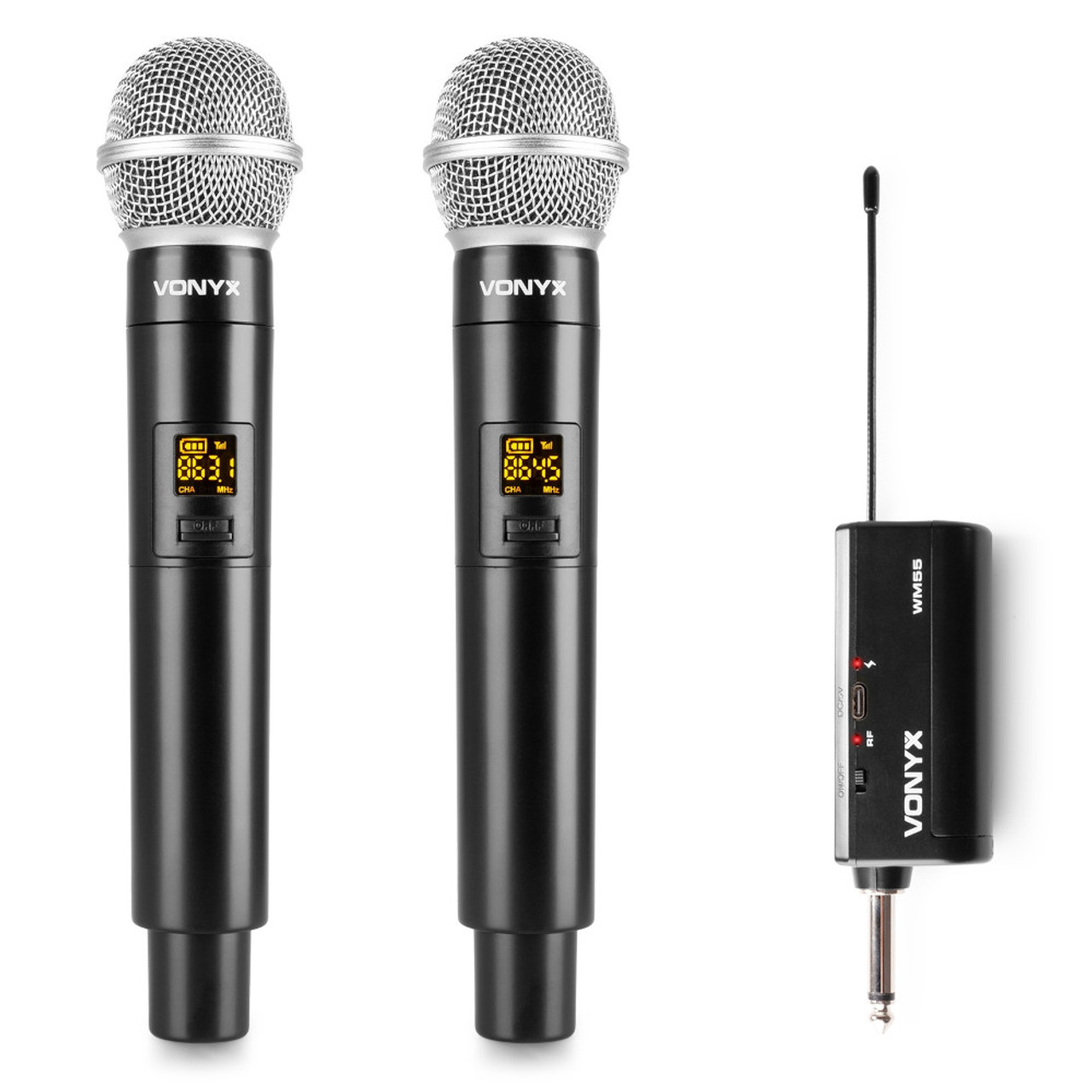 Vonyx WM552 Dual UHF Wireless Handheld Microphone & Plug-In Receiver (863 – 865MHz)