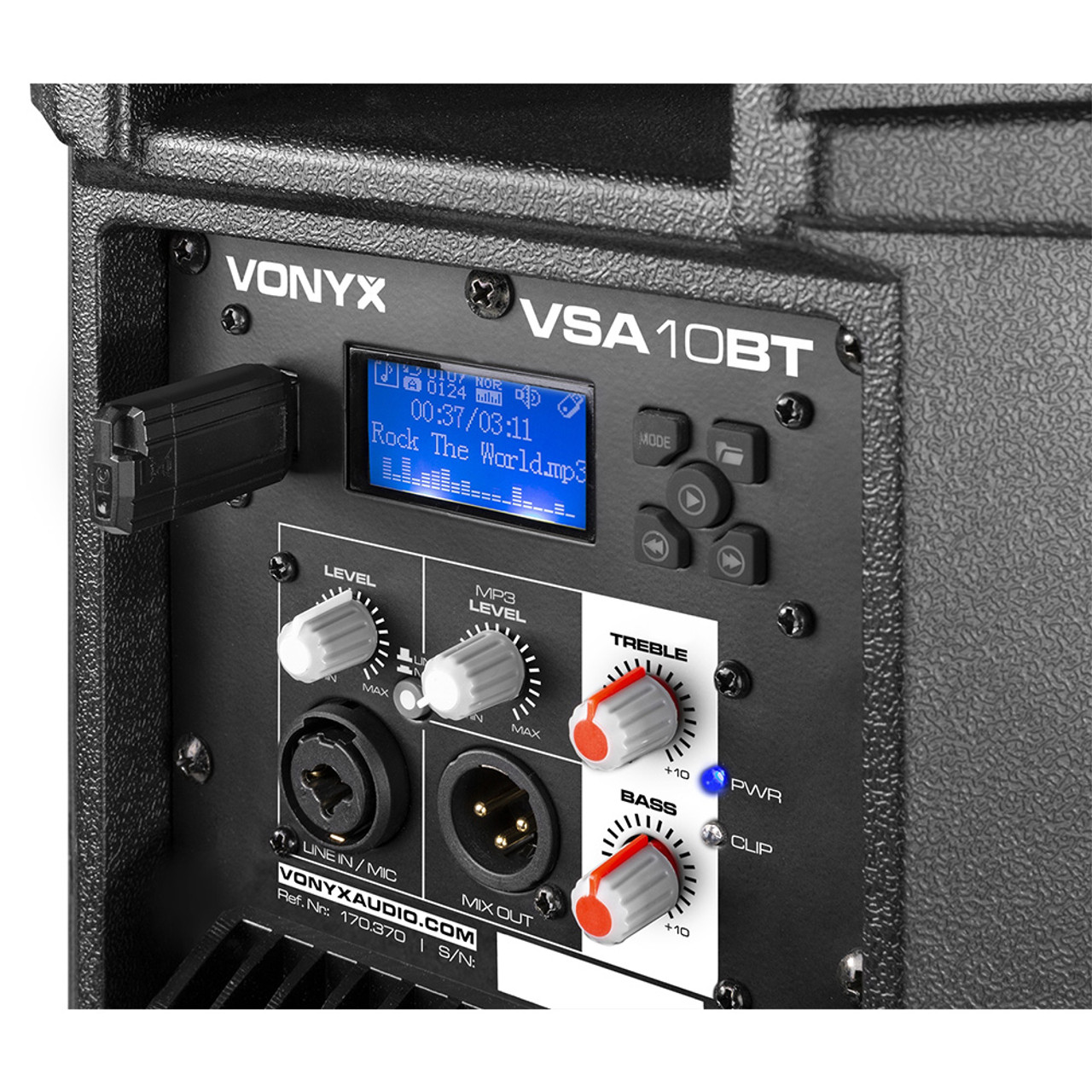 Vonyx VSA10BT 10" 500W Bi-Amplified Active Speaker with Bluetooth/MP3 (Each)