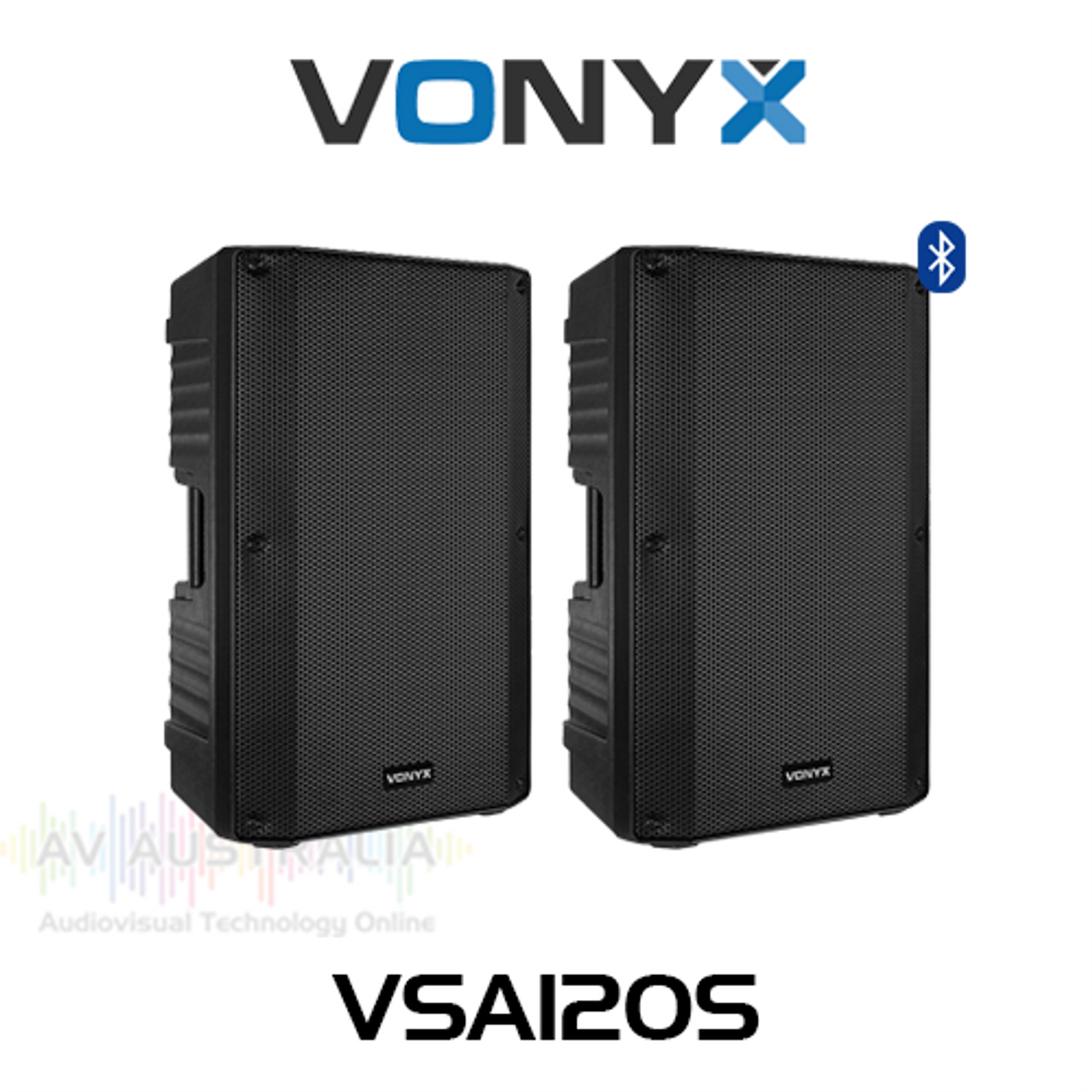 Vonyx VSA120S 12" 800W Active Stereo Speaker Set with Bluetooth/MP3 (Pair)