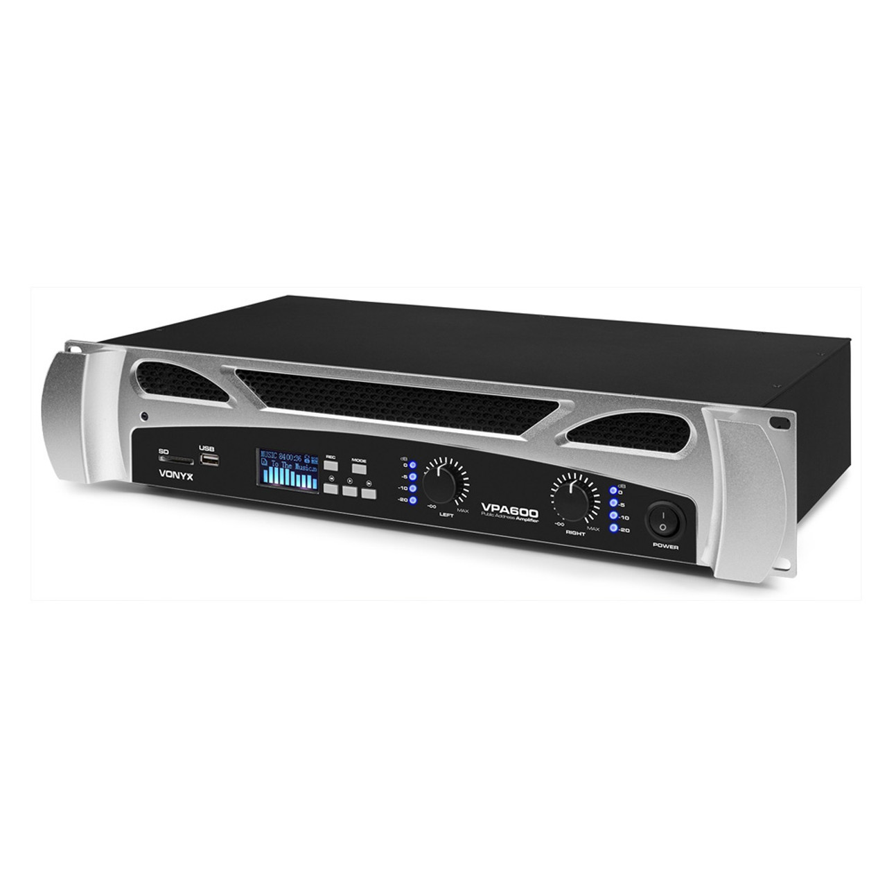 Vonyx VPA600 2 x 300W Stereo Power Amplifier with Bluetooth/MP3