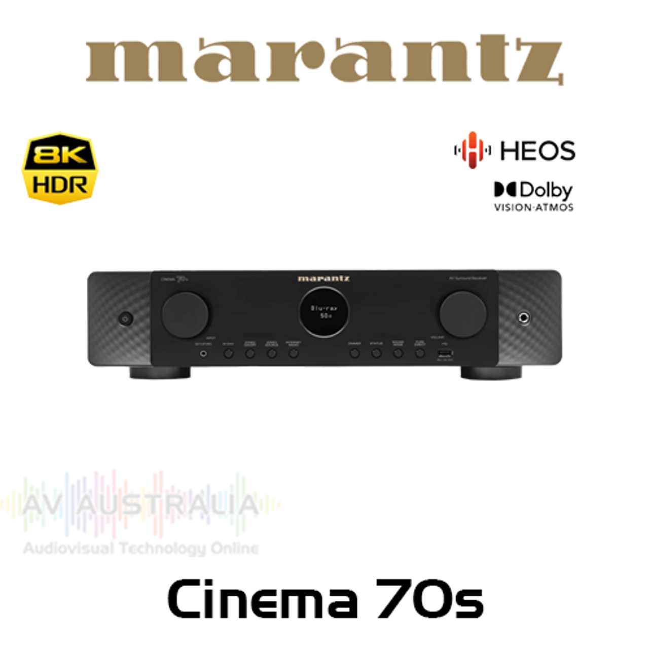 Marantz Cinema 70s 7.2-Ch 8K Slimline AV Receiver with HEOS Built-In