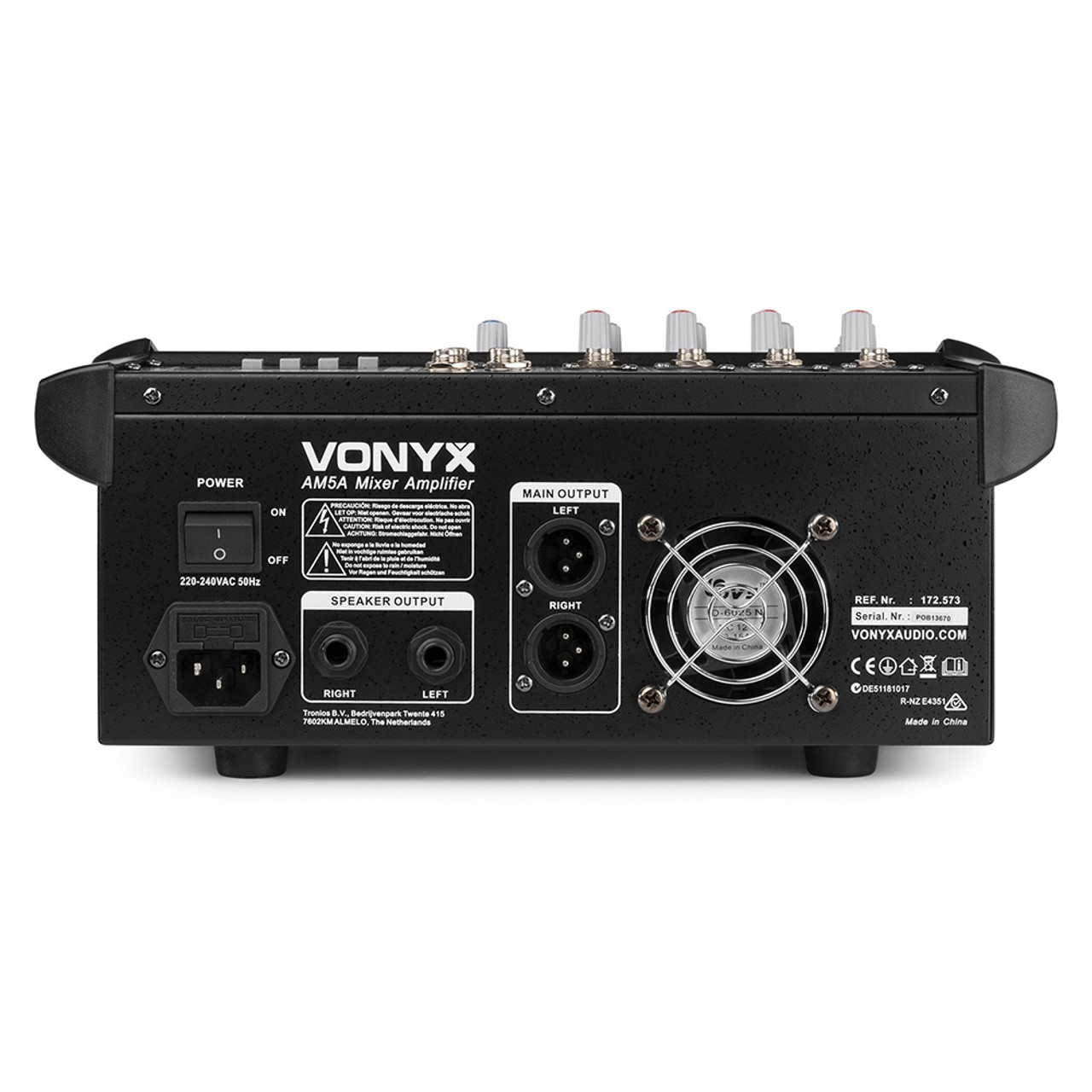 Vonyx AM5A 5-Channel 2 x 500W Powered Mixer with FX & Bluetooth