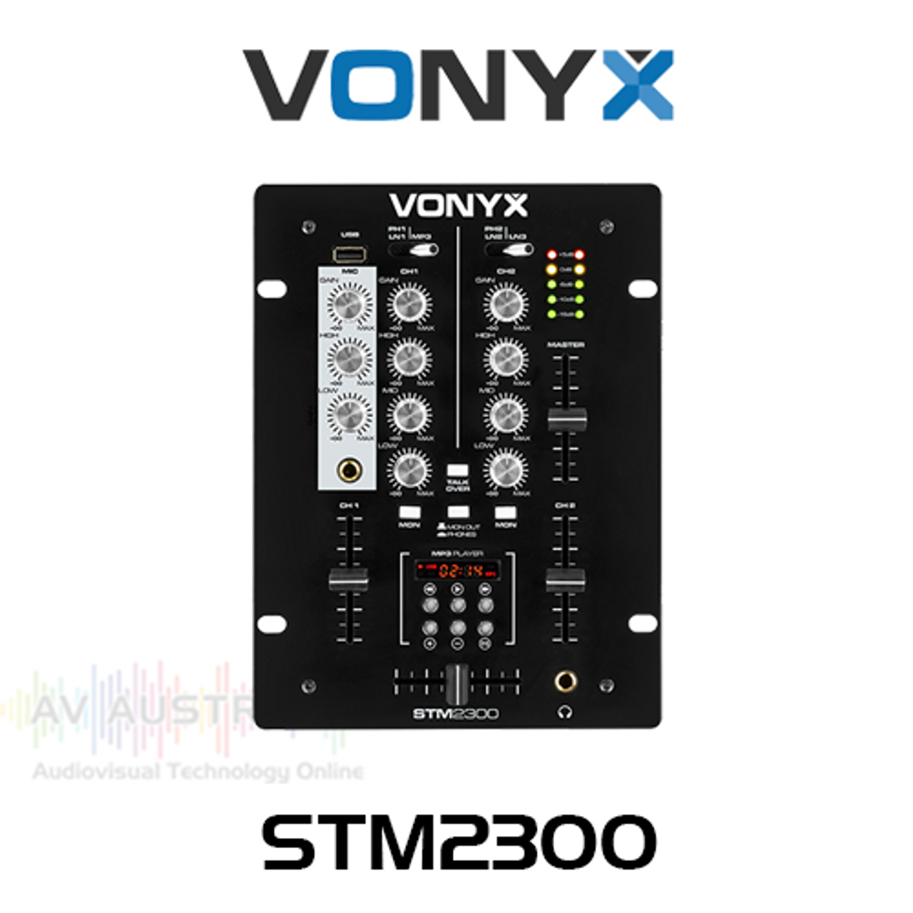 Vonyx STM2300 2-Channel DJ Mixer with USB/MP3 Player