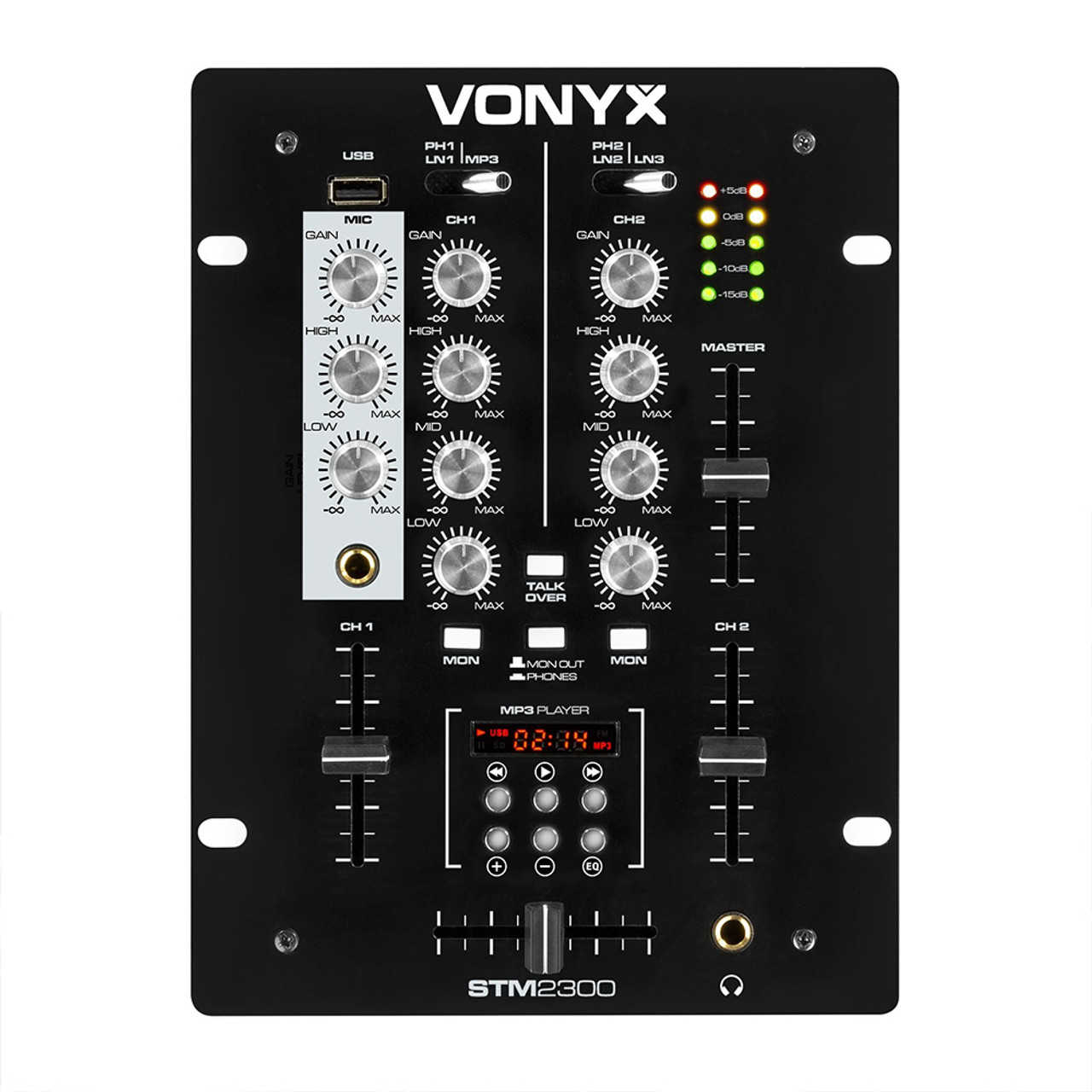 Vonyx STM2300 2-Channel DJ Mixer with USB/MP3 Player