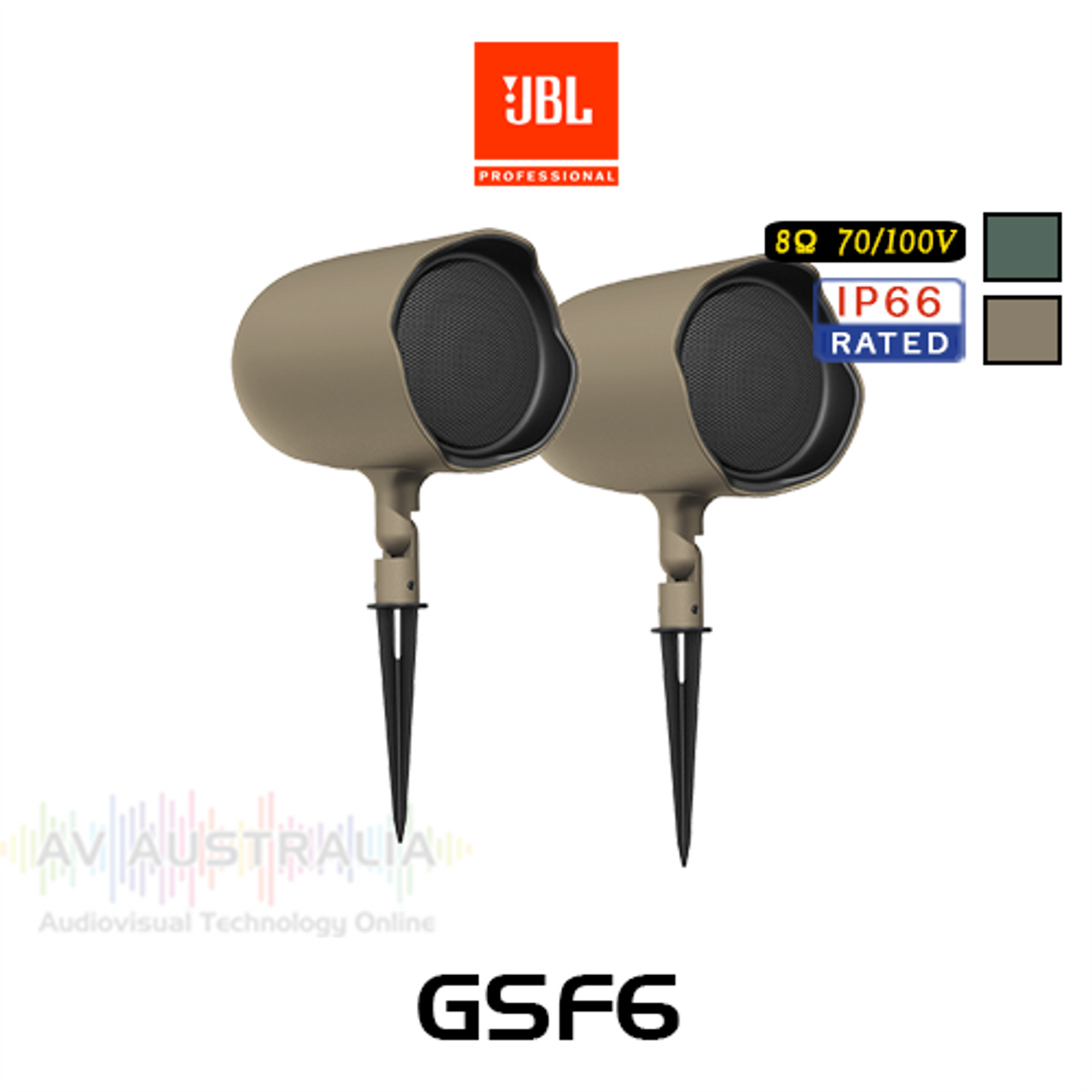 JBL GSF6 6.5" Coax 8 ohm 70/100V Landscape Satellite Loudspeakers (Pair)