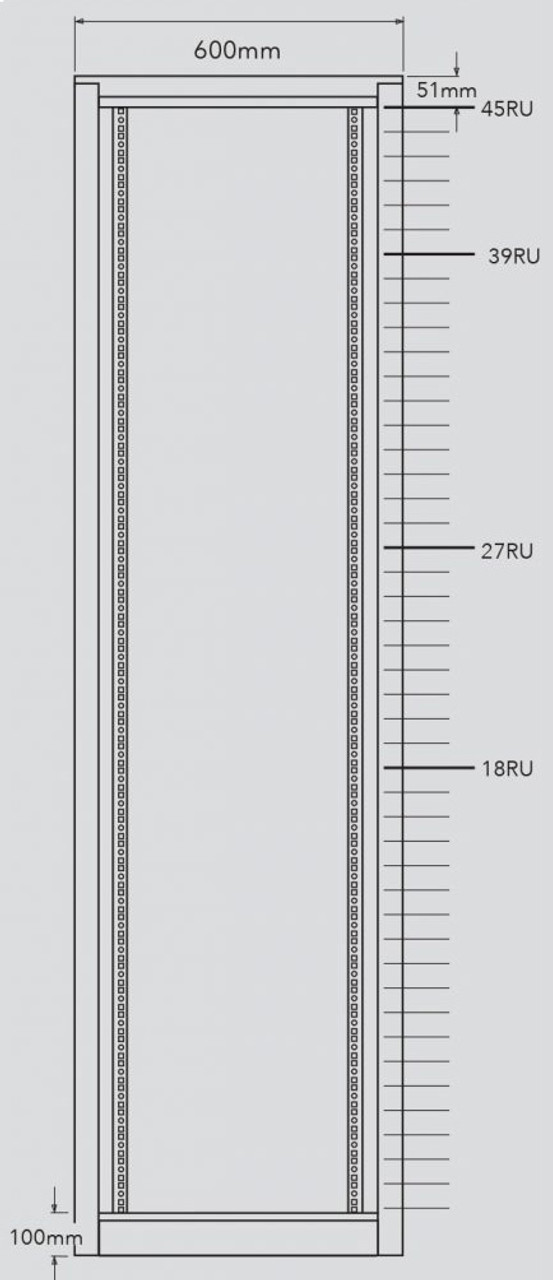 MFB S2005B 600-1200mm Depth 19" Floorstanding Rack (12, 18, 27, 33, 39, 42, 45RU)