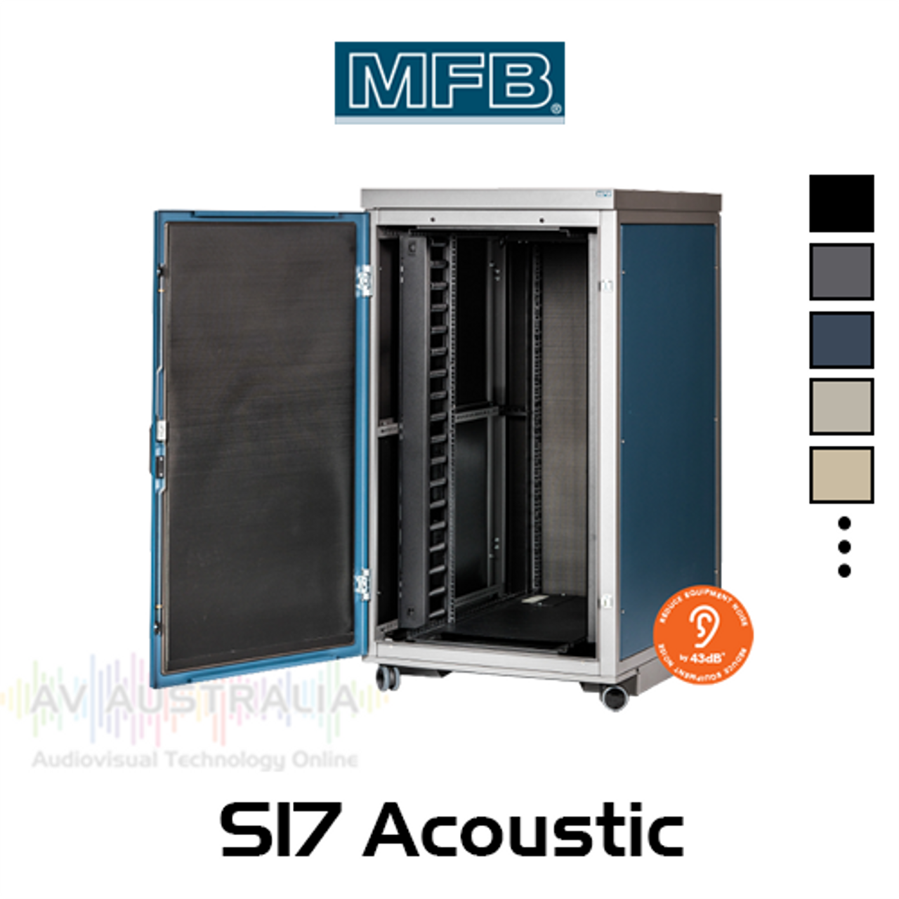 MFB S17 Acoustic 800-1200mm Depth 19" Floorstanding Rack (18, 27, 39, 42, 45 RU)