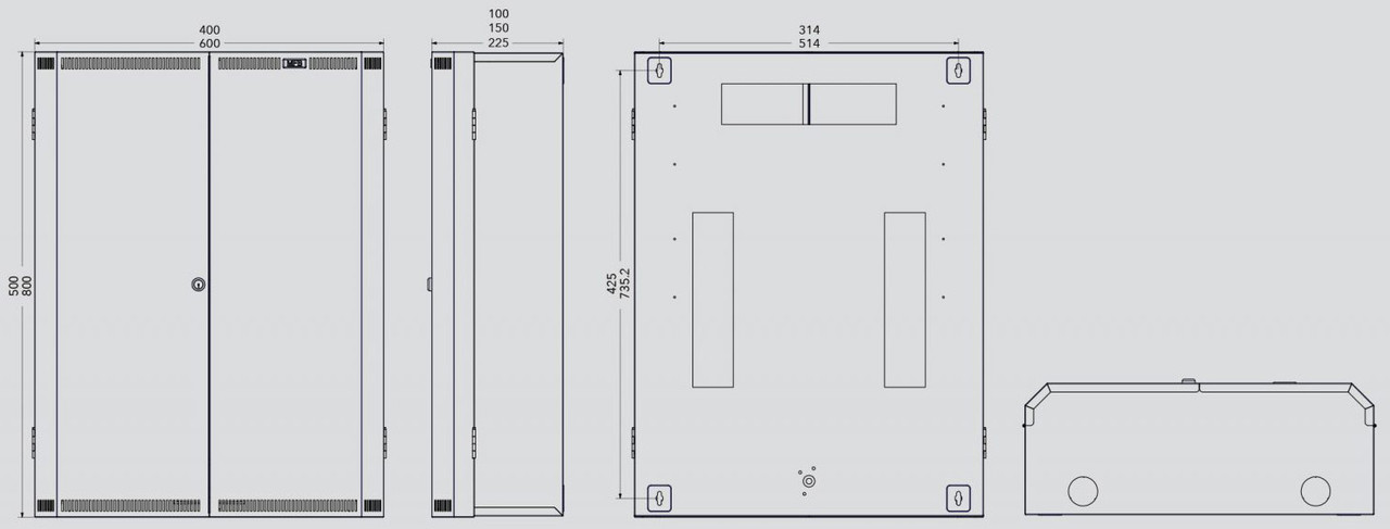 MFB 100/150mm Depth Slimline Cabinets (500, 800mm Height)