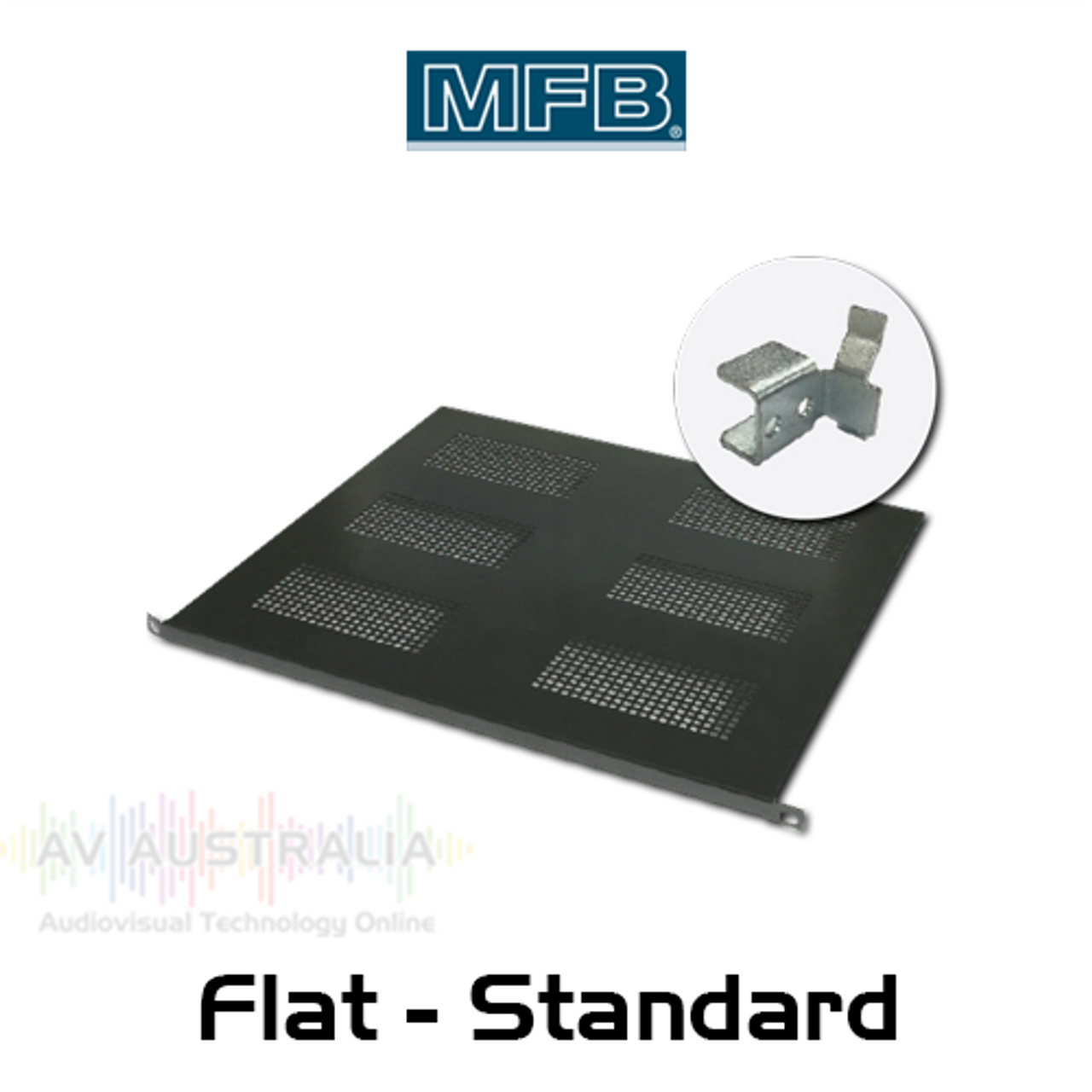 MFB Standard 300-700mm Depth Flat Rack Mount Shelf