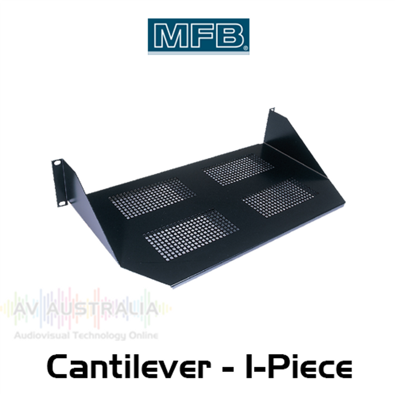 MFB One-Piece 200/250mm Depth Cantilever Rack Mount Shelf (1, 2RU)