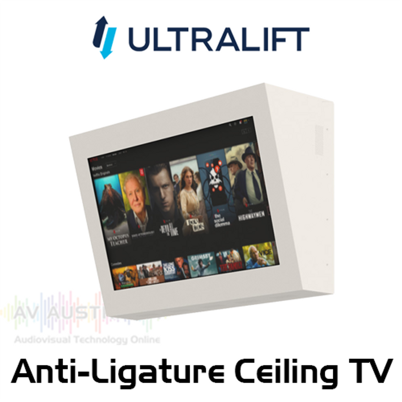 Ultralift Anti-Ligature Ceiling TV Mount & Enclosure