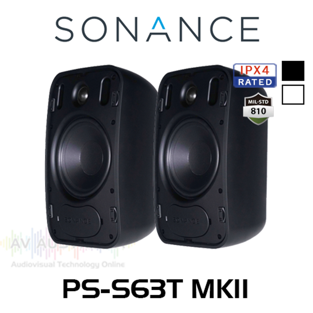Sonance PS-S63T MKII 6.5" 70/100V Outdoor Surface Mount Speakers (Pair)