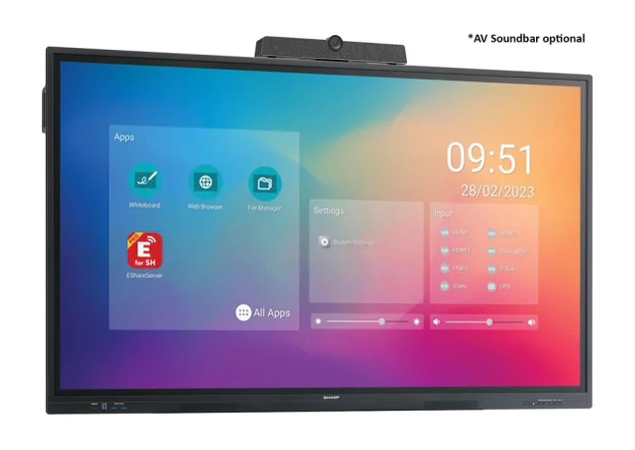 Sharp LC Series 4K 450 Nits 16/7 Android 11 20-Point Interactive Touch Displays (65", 75", 86")