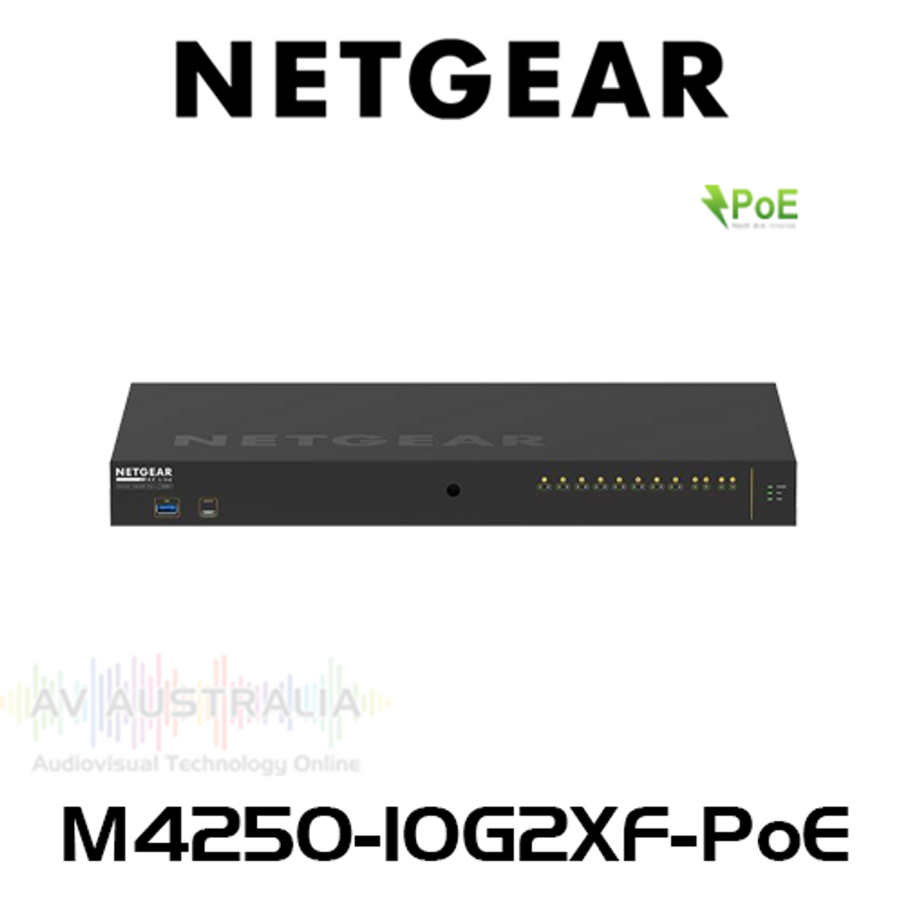 Netgear AV Line M4250-10G2XF-PoE 8x1G Ultra90 PoE 802.3bt 720W Managed Switch with 2x1G and 2xSFP