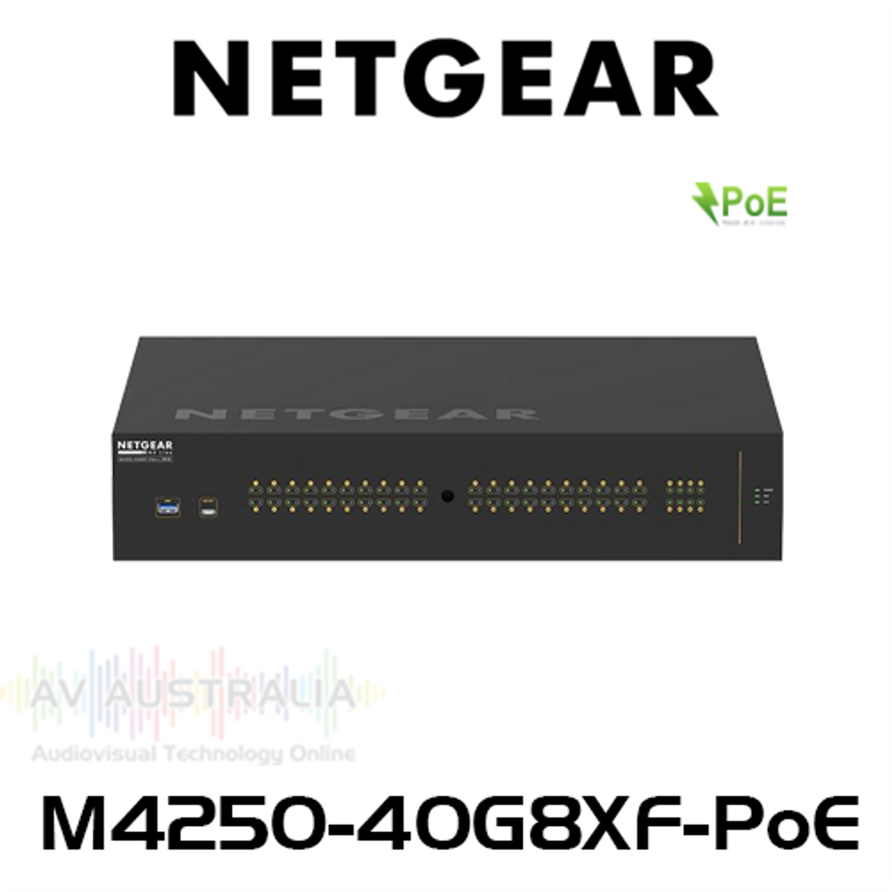 Netgear AV Line M4250-40G8XF-PoE 40x1G Ultra90 PoE 802.3bt 2880W Managed Switch with 8xSFP