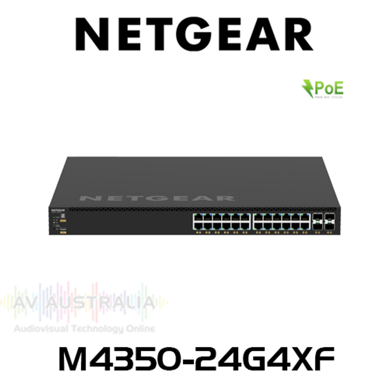 Netgear M4350-24G4XF 24-Port PoE Gigabit Layer 3 Stackable Managed Switch with 4x 10G SFP