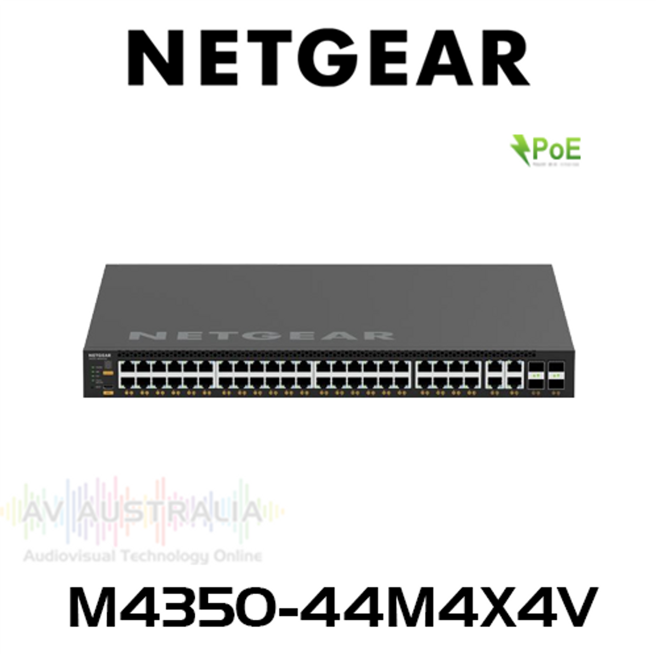 Netgear M4350-44M4X4V 44x2.5G PoE Managed Switch with 4x10G/Multi-Gig PoE & 4x25G SFP28