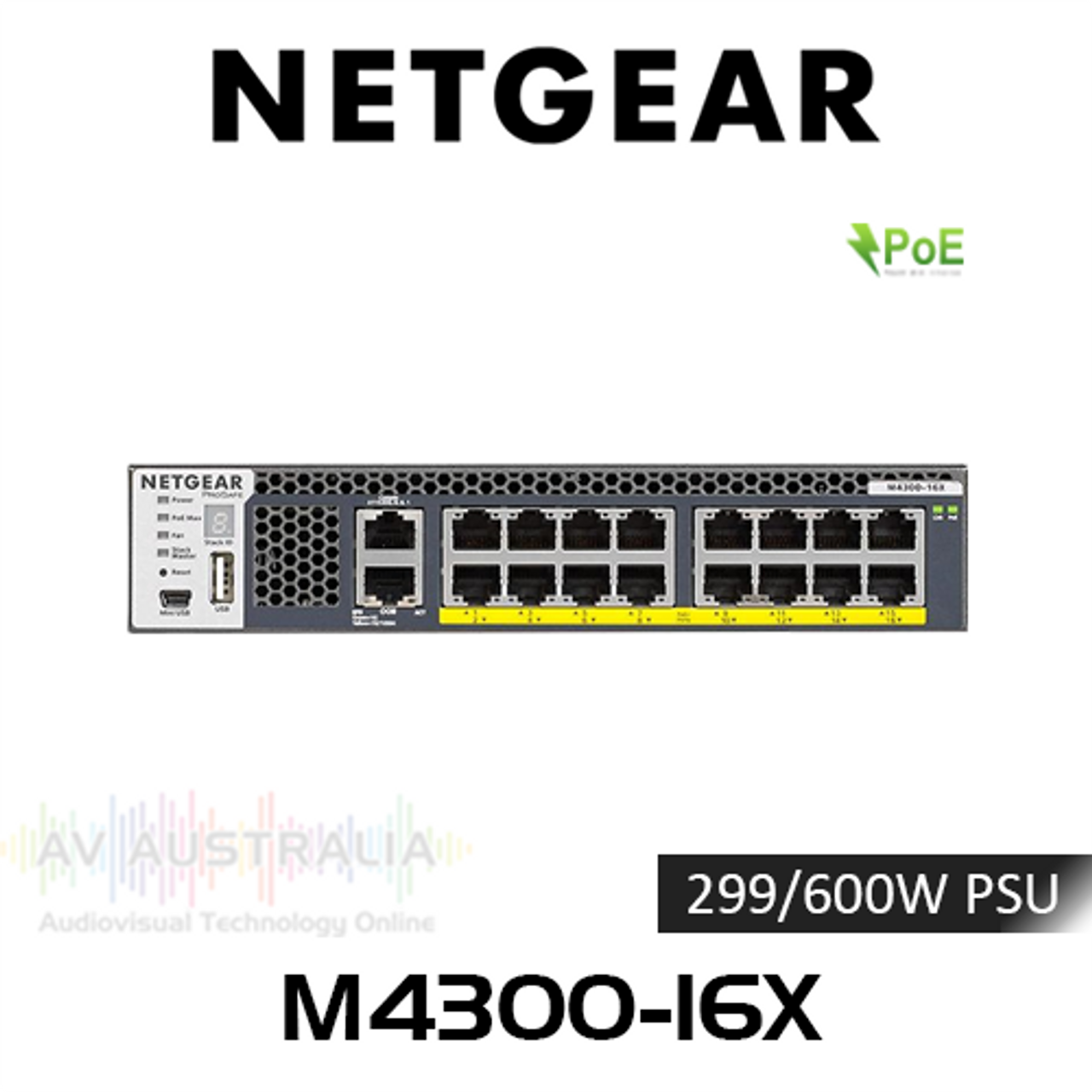 Netgear M4300-16X 16x10G/Multi-Gig PoE Layer 3 Stackable Managed Switch