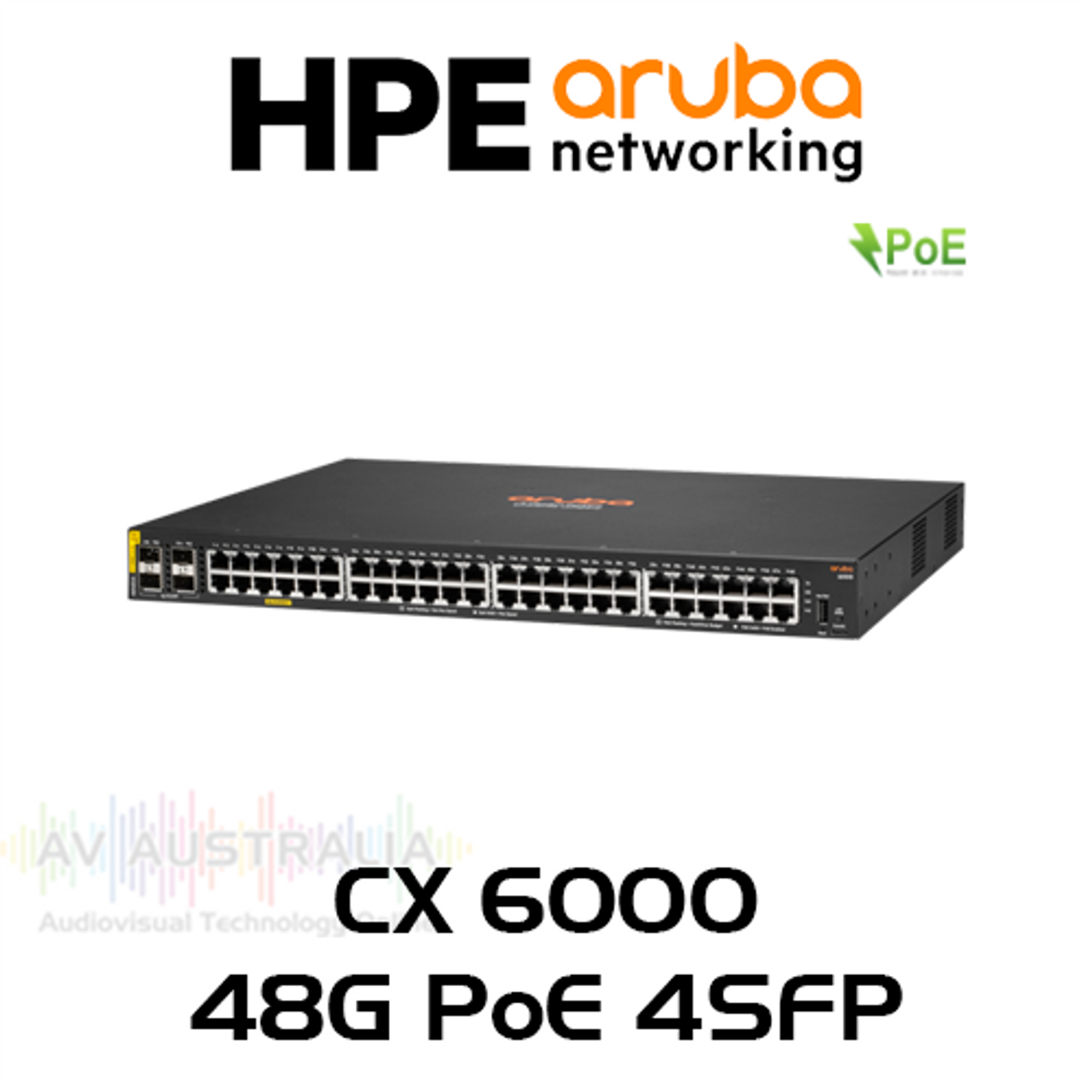 Aruba CX 6000 48-Port Gigabit PoE 370W CL4 Switch With 4x SFP