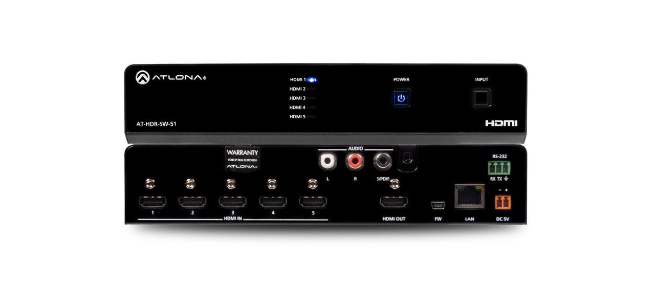 Atlona 5x1 4K HDR HDMI Switcher