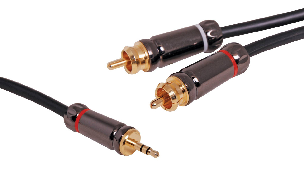 Dynalink 3.5mm Stereo Plug to 2 RCA Male Lead
