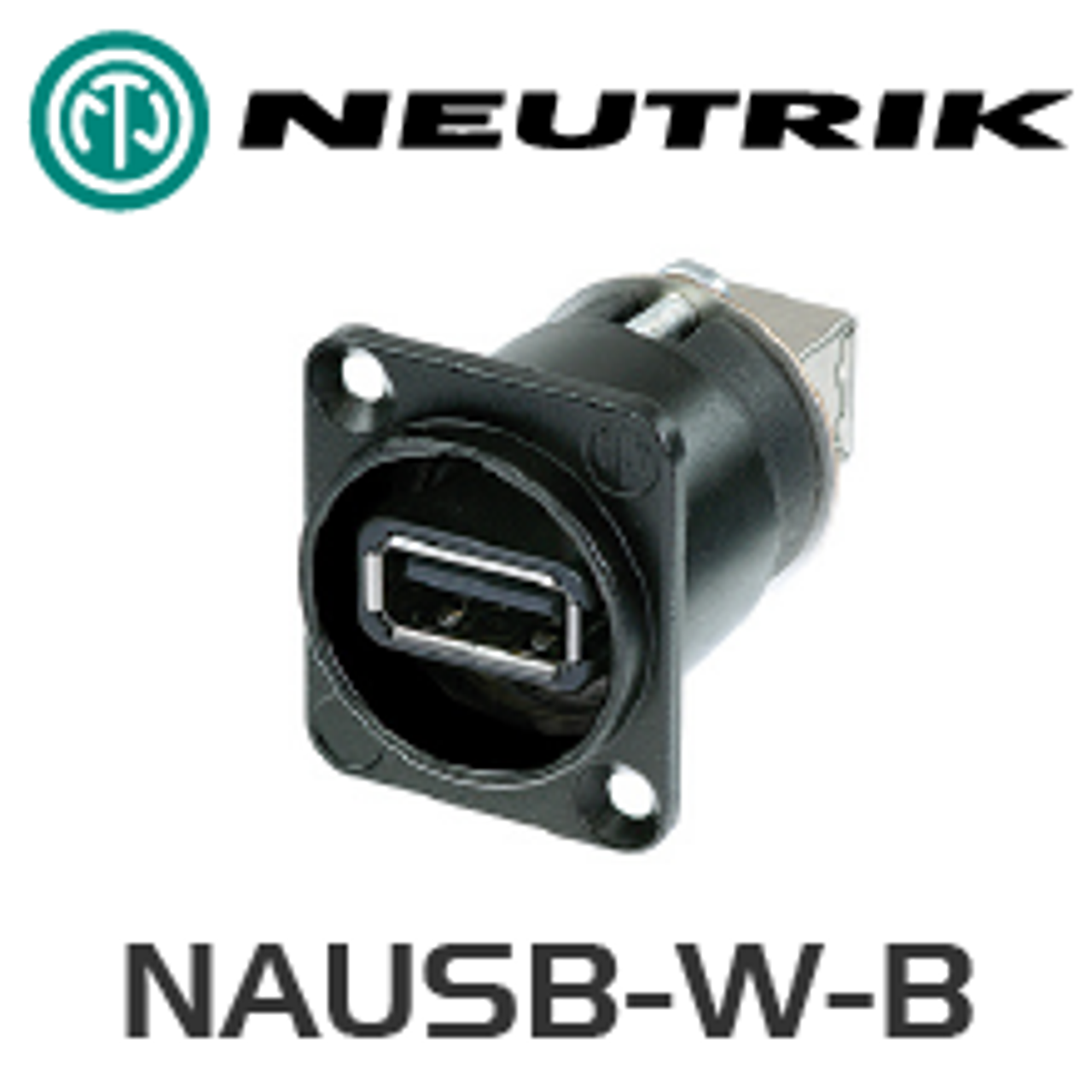 Neutrik USB 2.0 Type A / Type B Chassis Black NAUSB-B