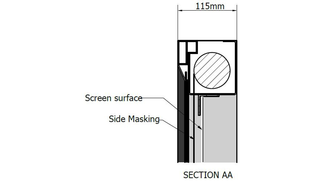 ST CinemaSnap 235 White Fixed Frame Projection Screens with Motorised Side Masking System