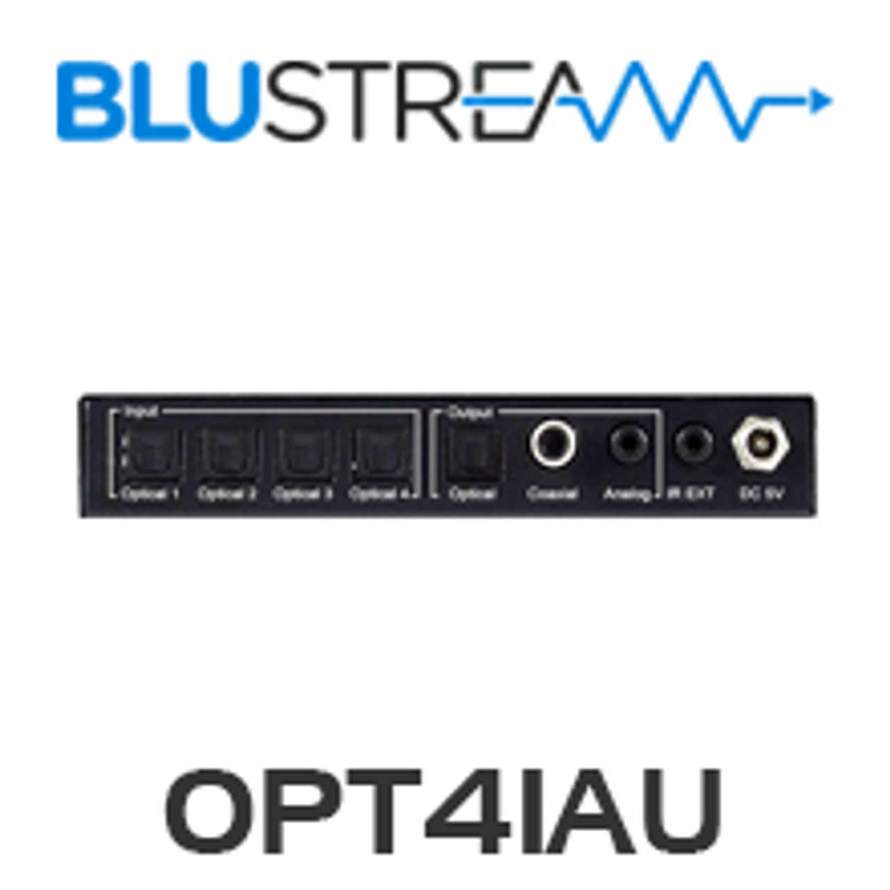 BluStream OPT41AU 4-Way Optical Switch with Built-In DAC and Audio Conversion