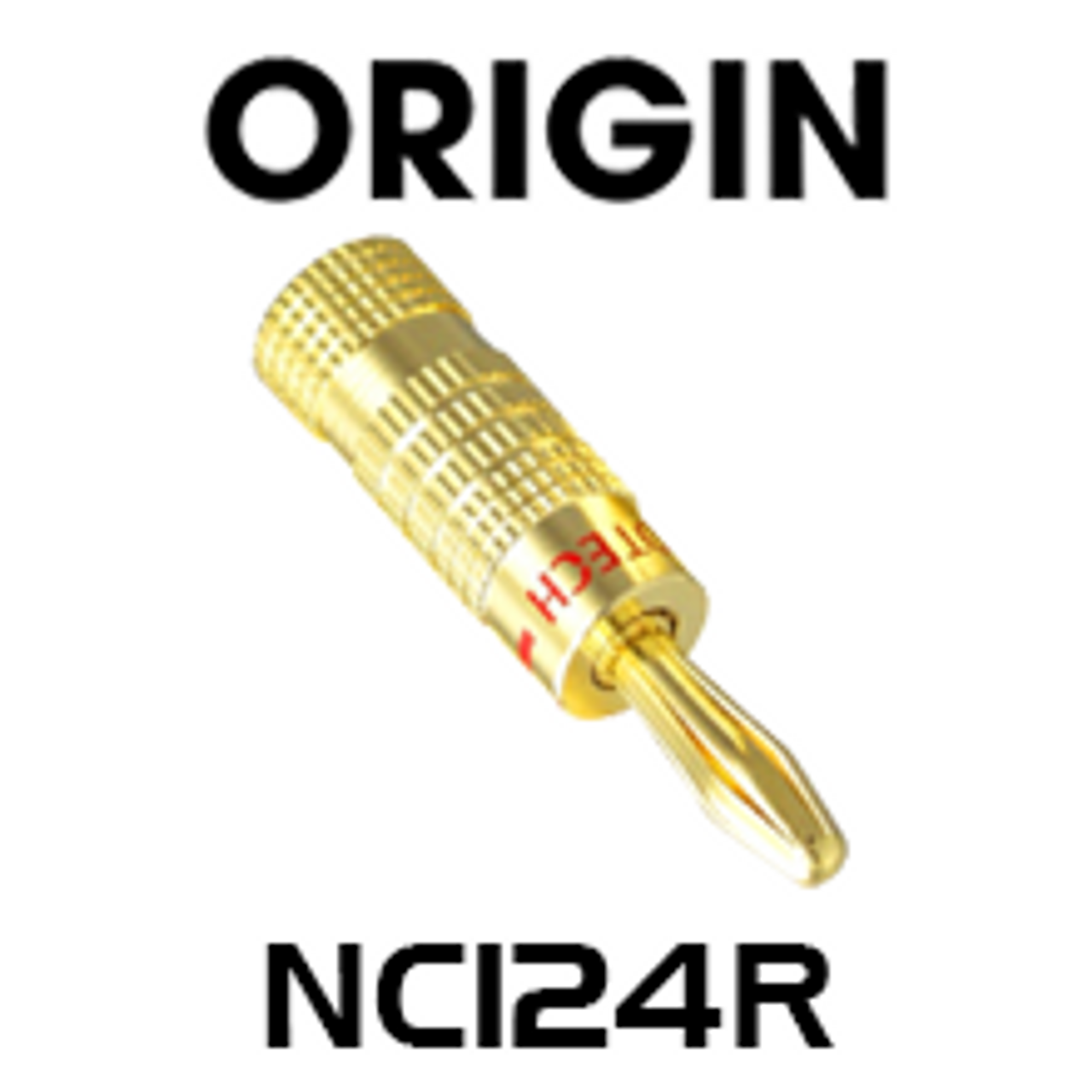 Origin NC124R Premier 24K Gold Plated Banana Plug - Red